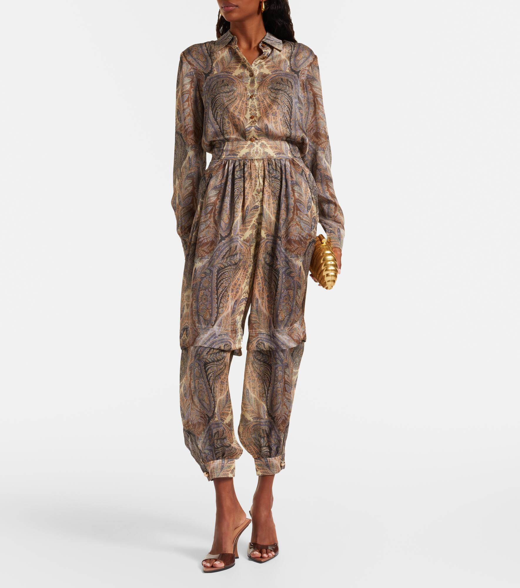 Hypnotic paisley silk wide-leg pants - 2