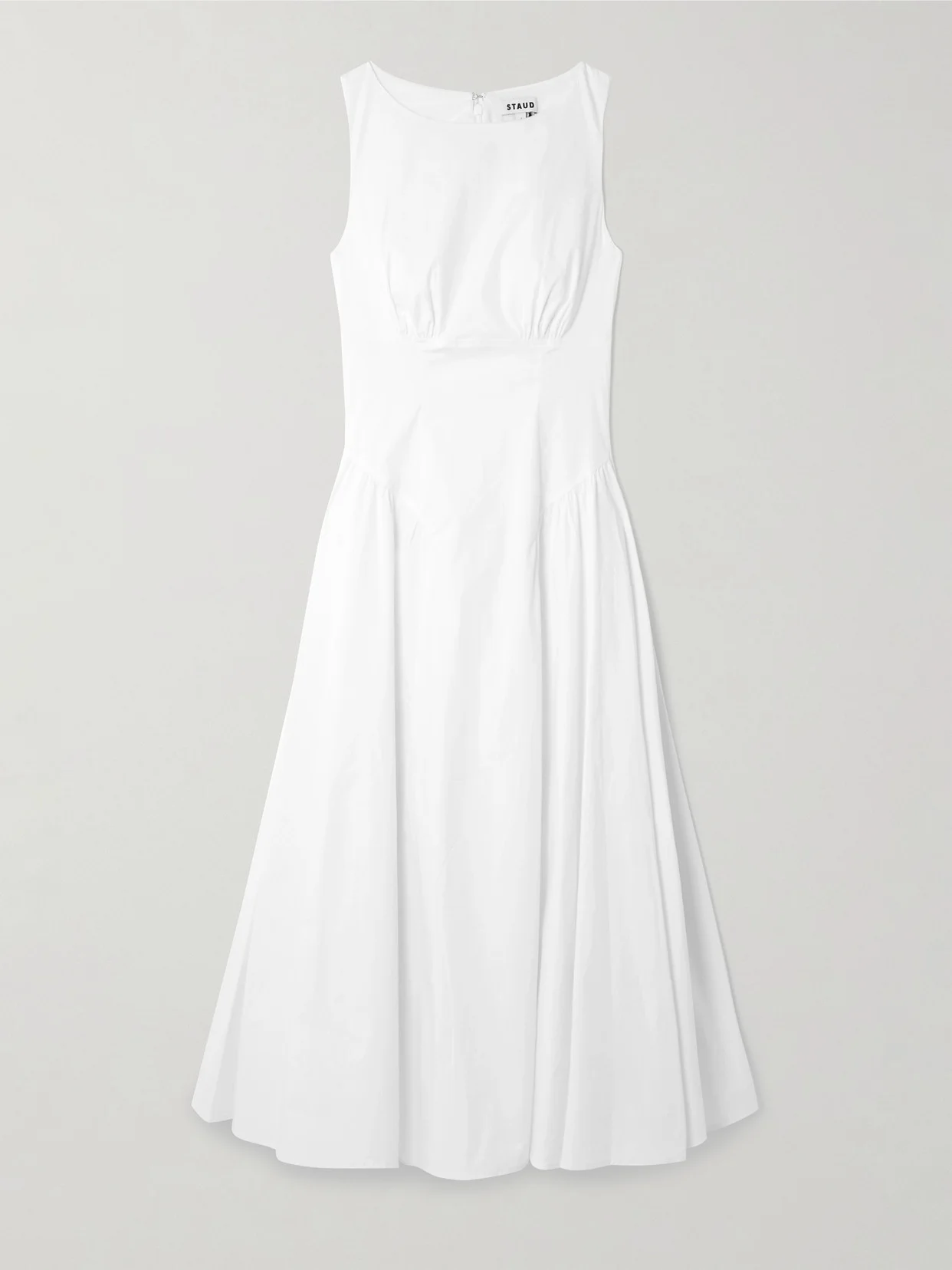 Gwen Paneled Pleated Cotton-blend Poplin Midi Dress - 1