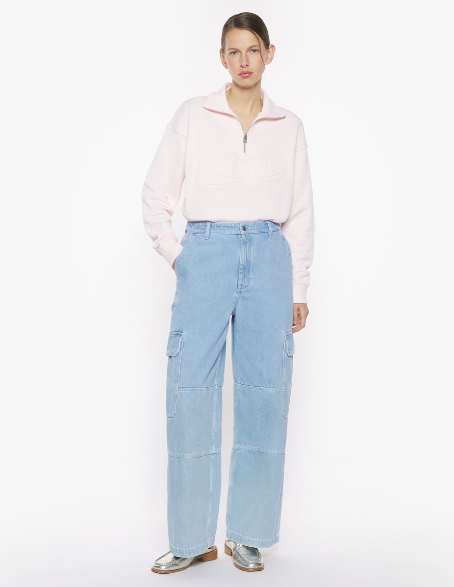 KITSUNE VARSITY HALF ZIP SWEATSHIRT - 2