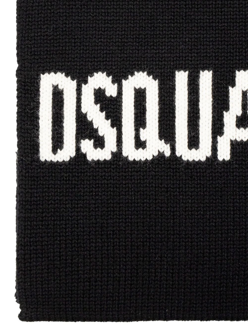 logo intarsia-knit wool scarf 4
