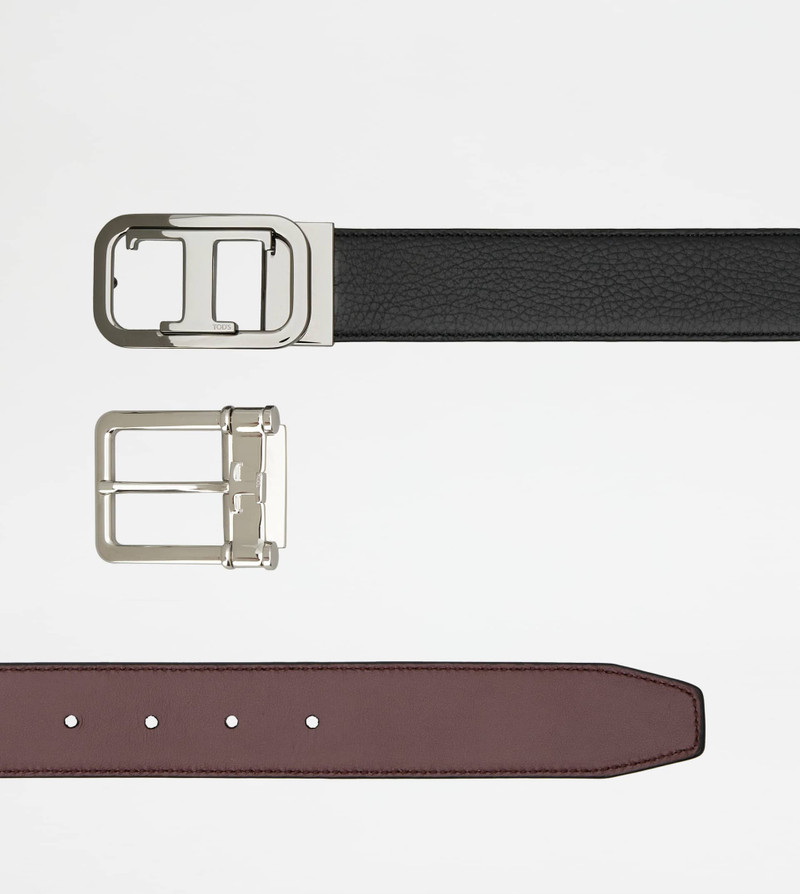 BOX WITH REVERSIBLE BELT AND TWO BUCKLES - BLACK, BURGUNDY 5