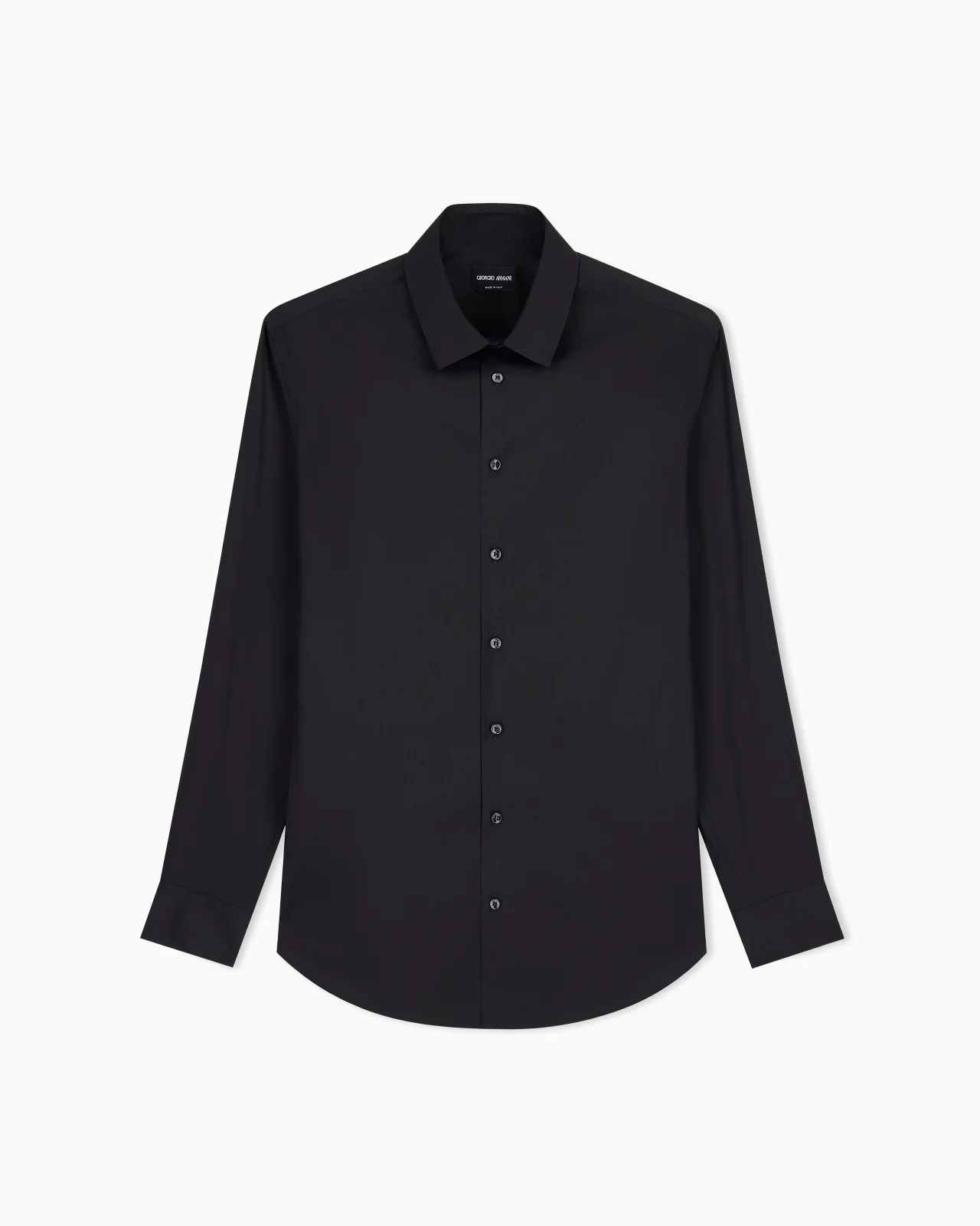 Stretch fabric shirt with collar stays - 1