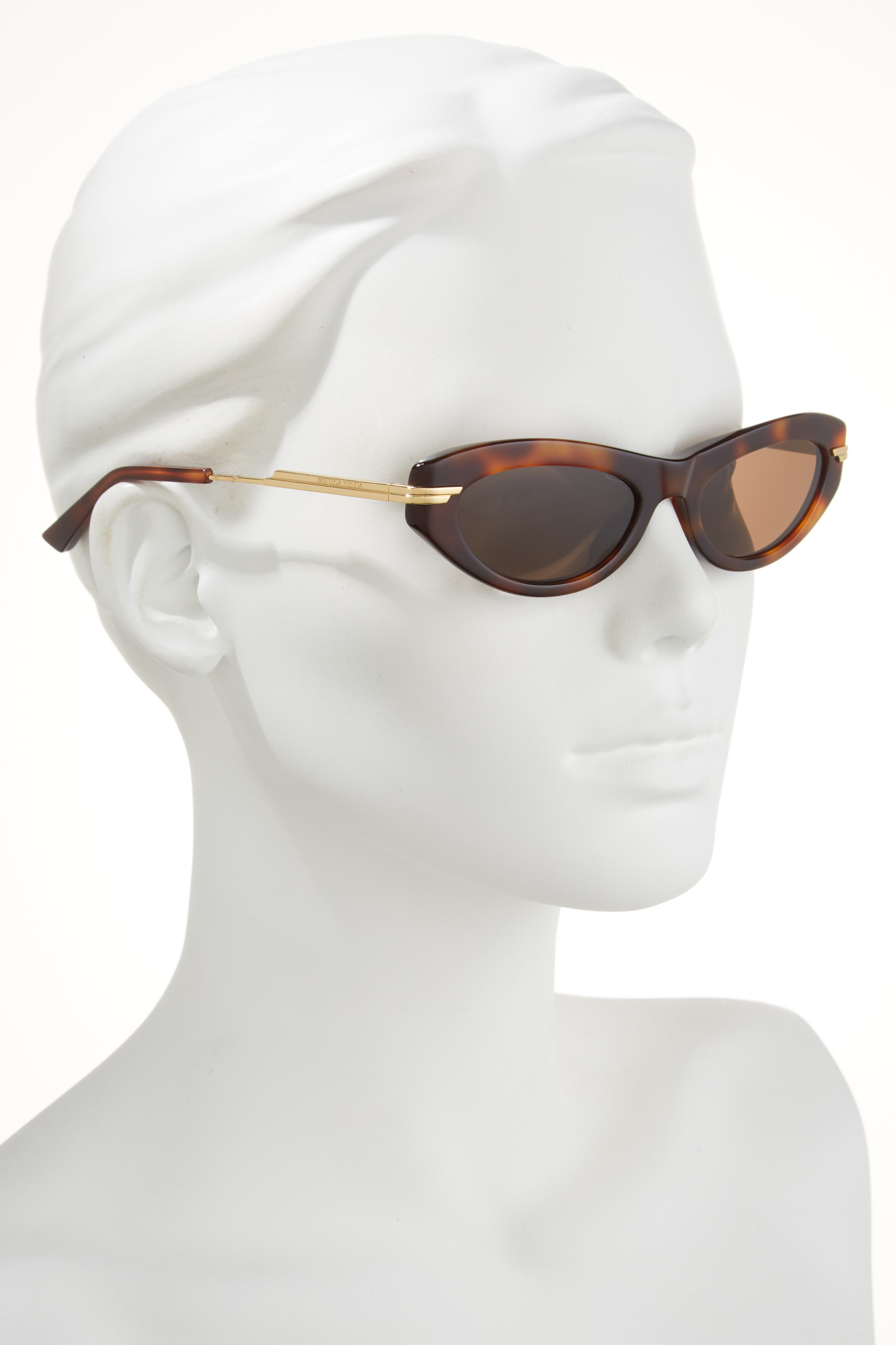 Bottega Veneta 53mm Cat Eye Sunglasses in Havana at Nordstrom - 3