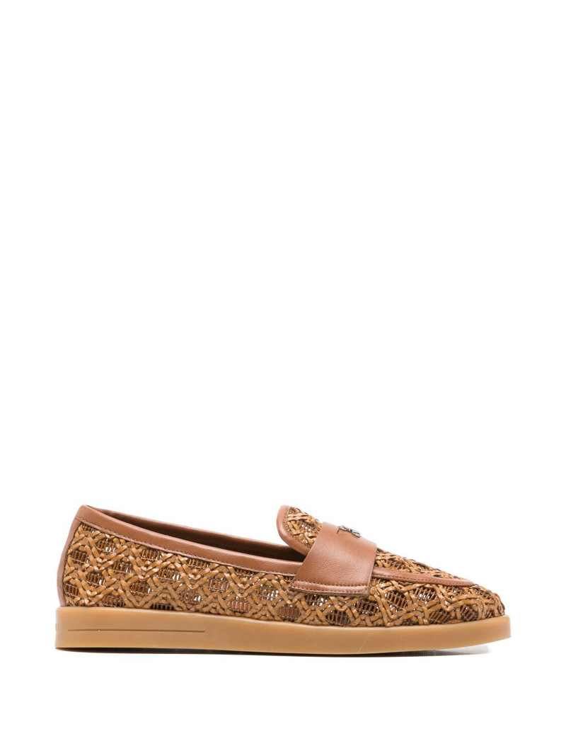 woven logo-plaque loafers 1