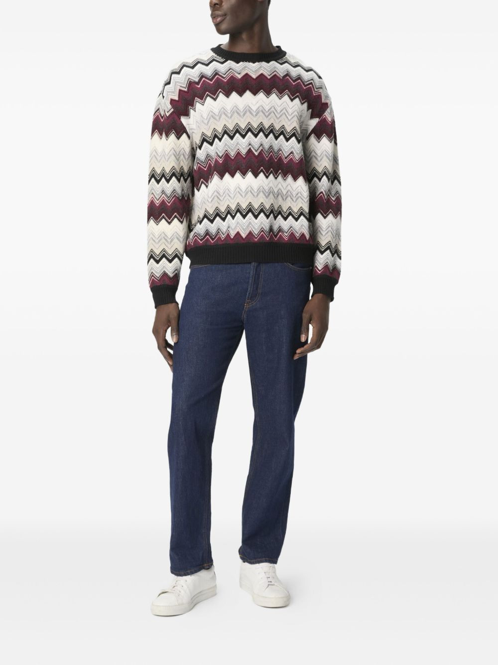 zigzag knit sweater - 2