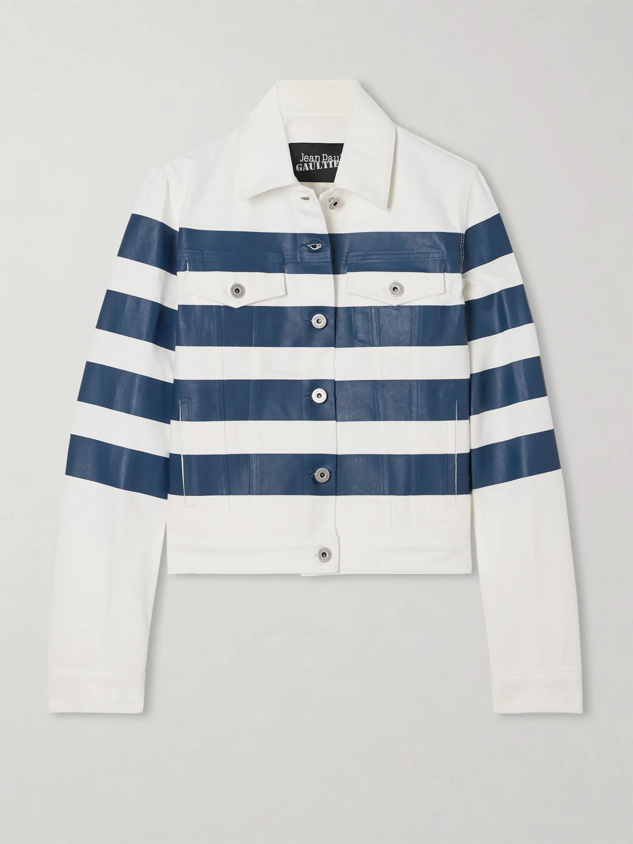 Striped Denim Jacket - 1