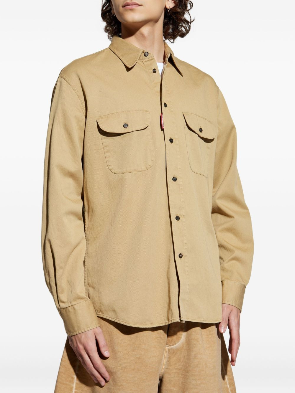 double-pockets landscape shirt jacket - 3