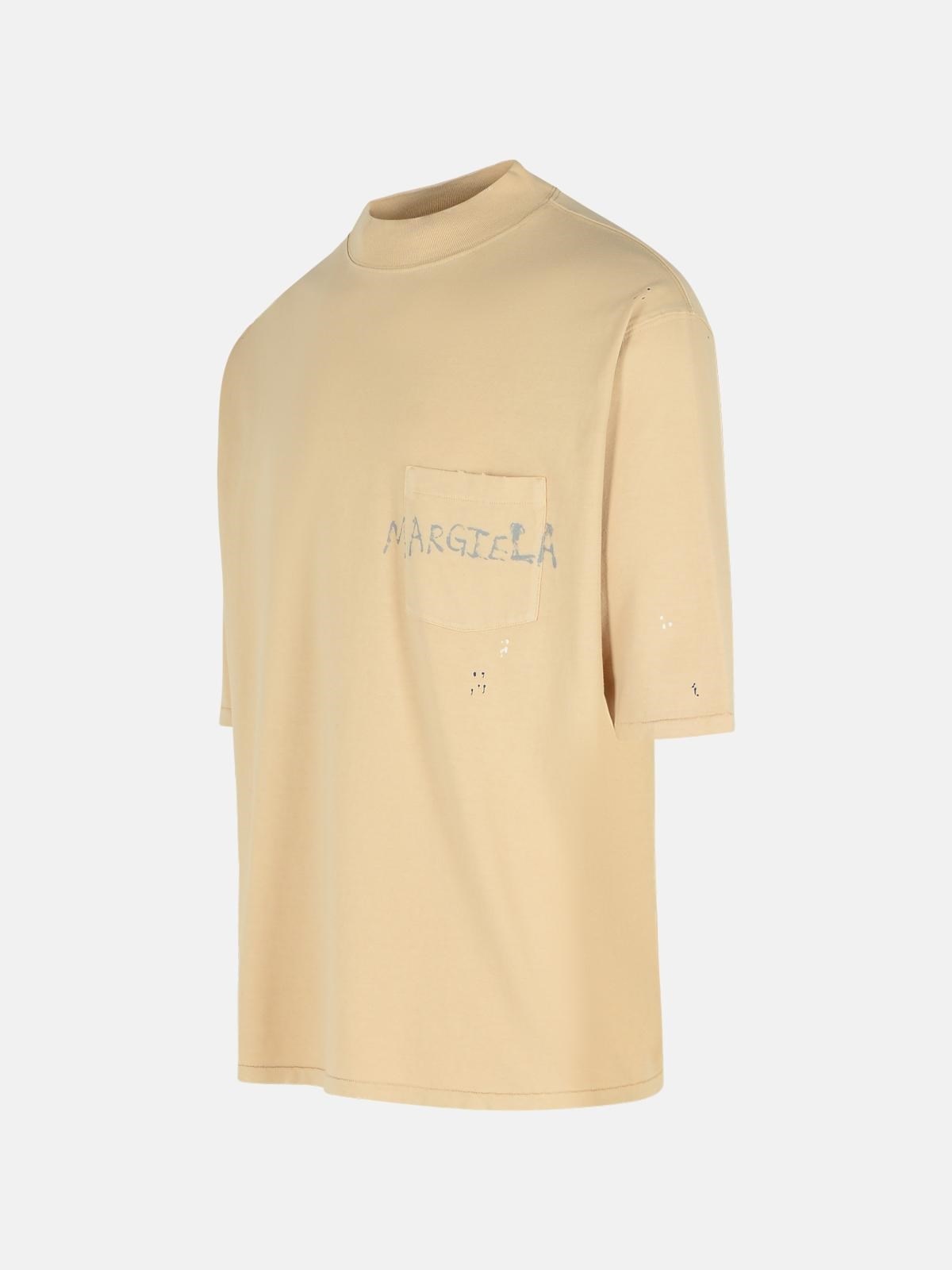 BEIGE COTTON T-SHIRT - 2