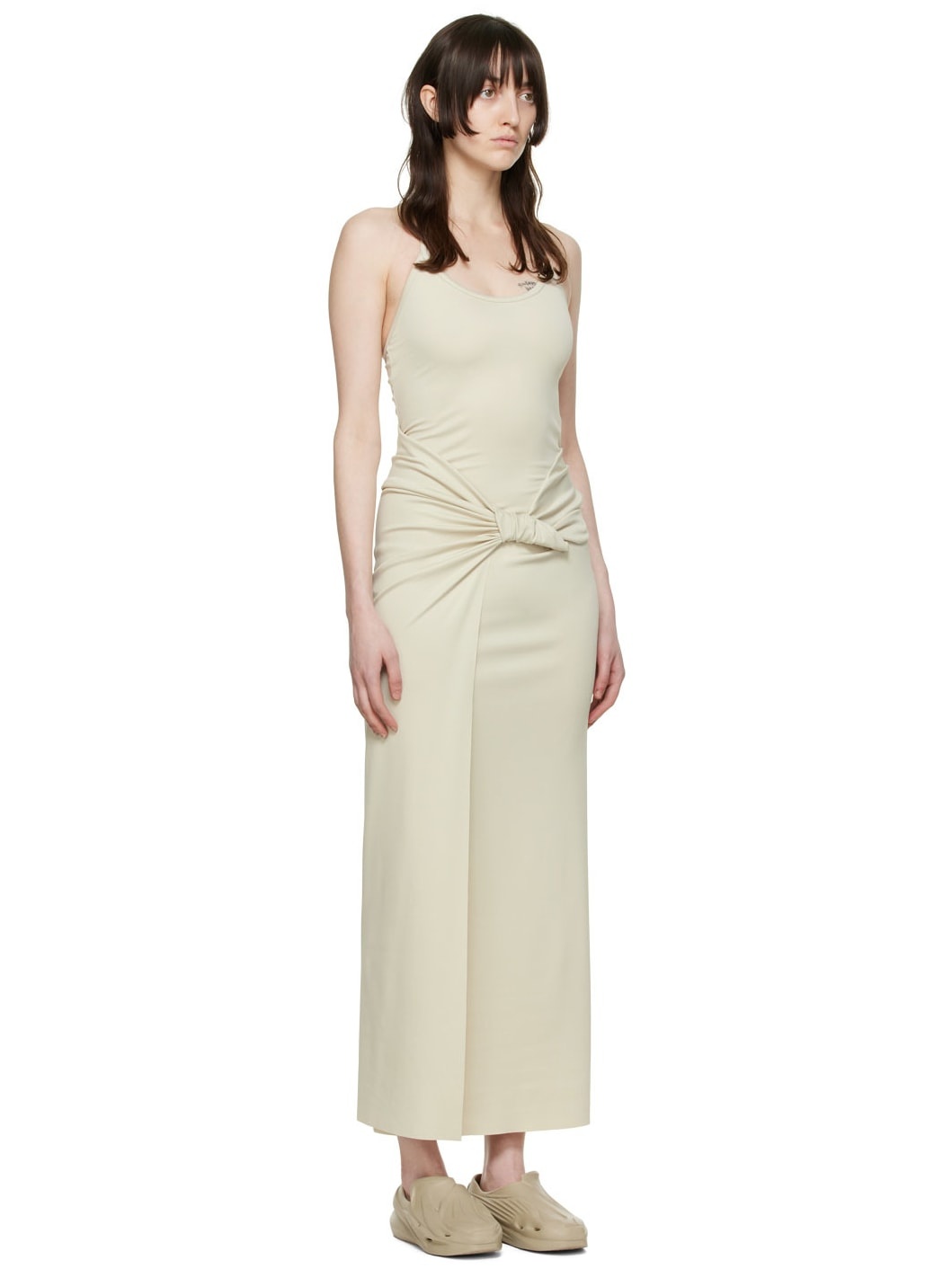 Beige Nylon Maxi Dress - 2
