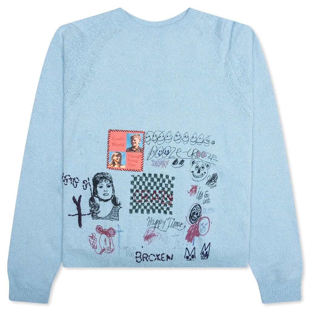 Booze Crooze Knit Sweater Blue - 1