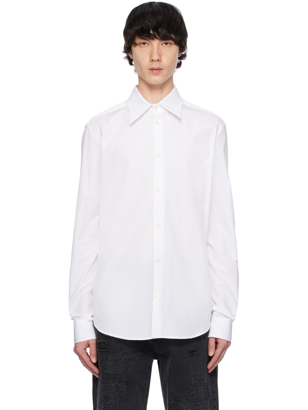 White Embroidered Shirt - 1
