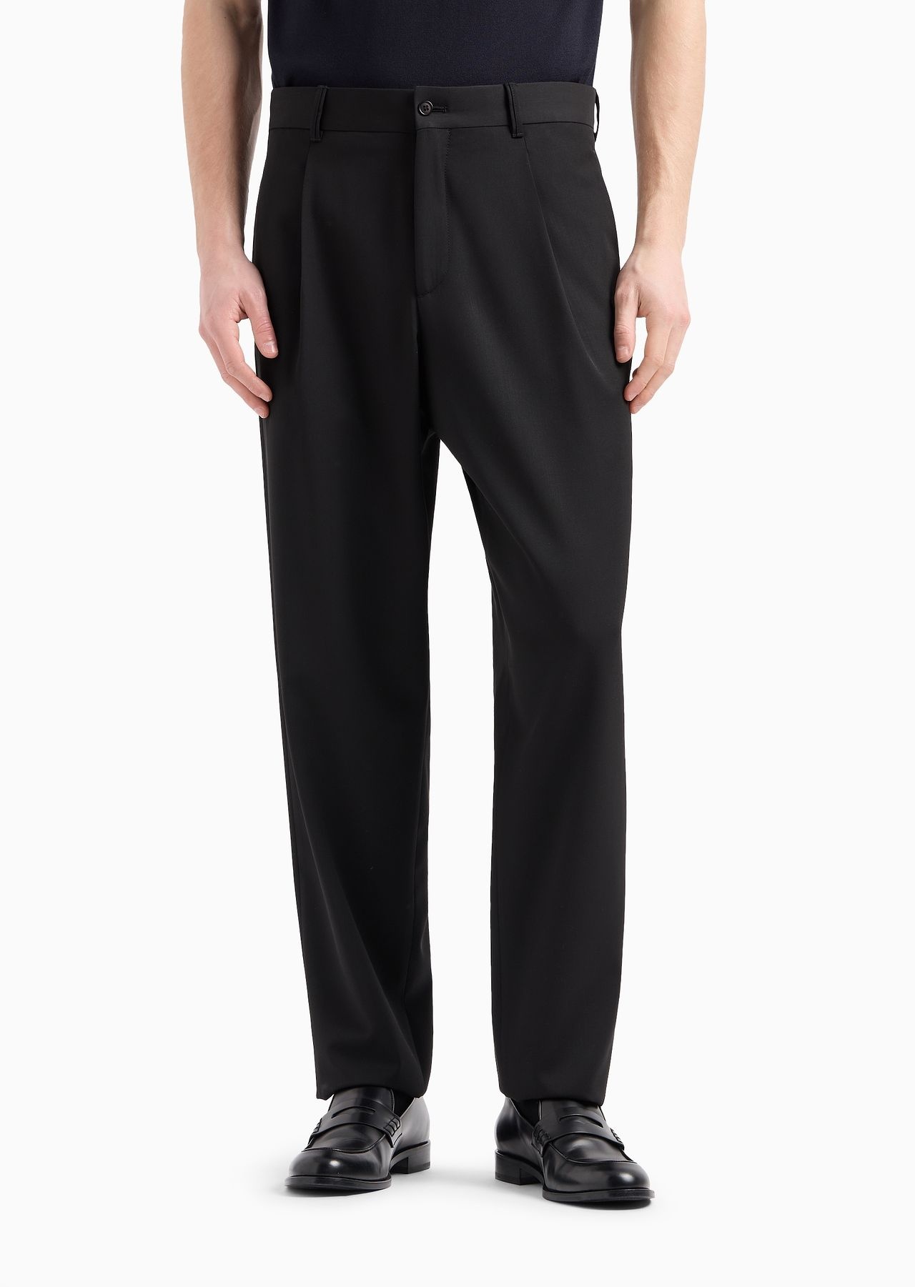 Single-pleat virgin wool trousers - 2