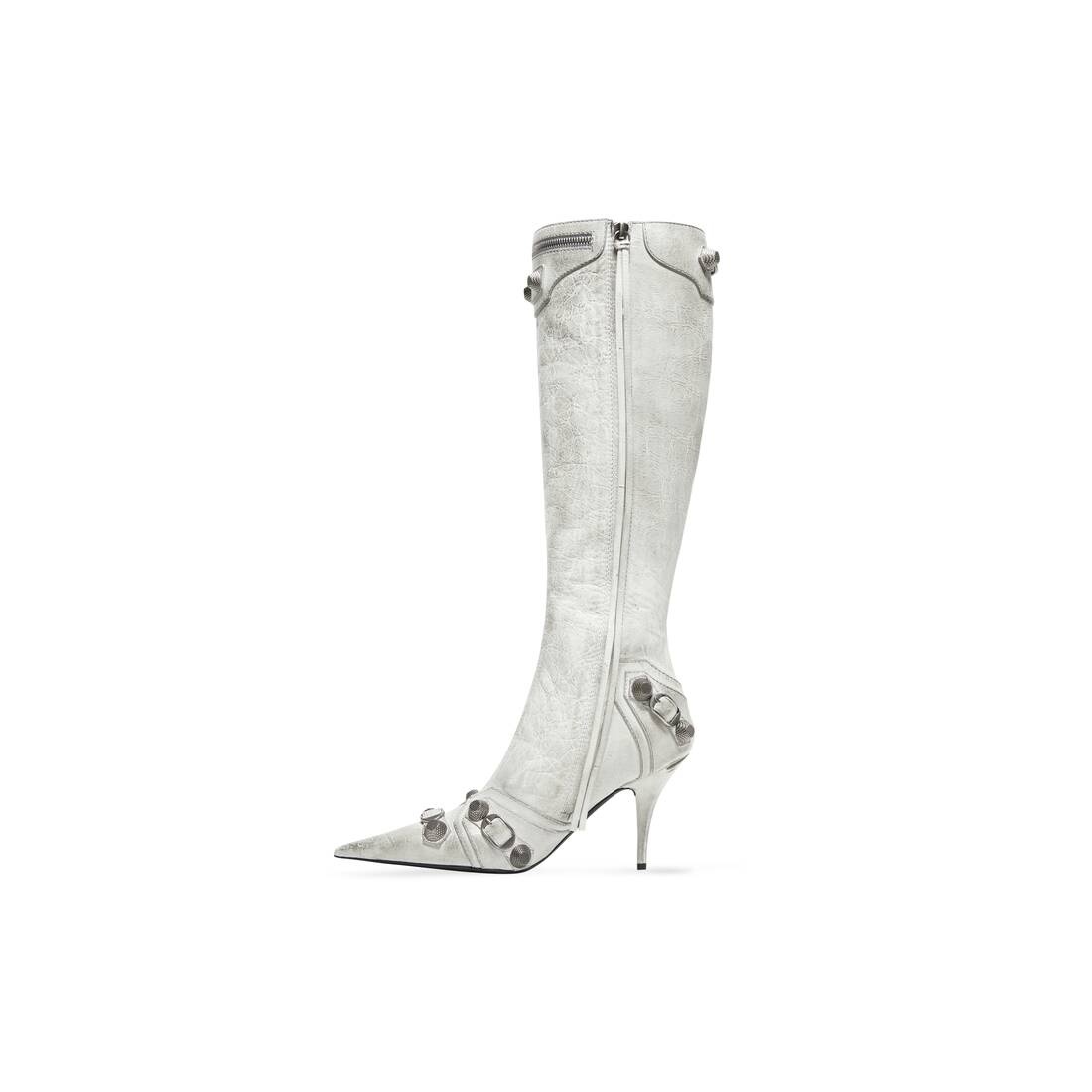 Women's Cagole 90mm Boot Dirty Effect in Optic White - 4