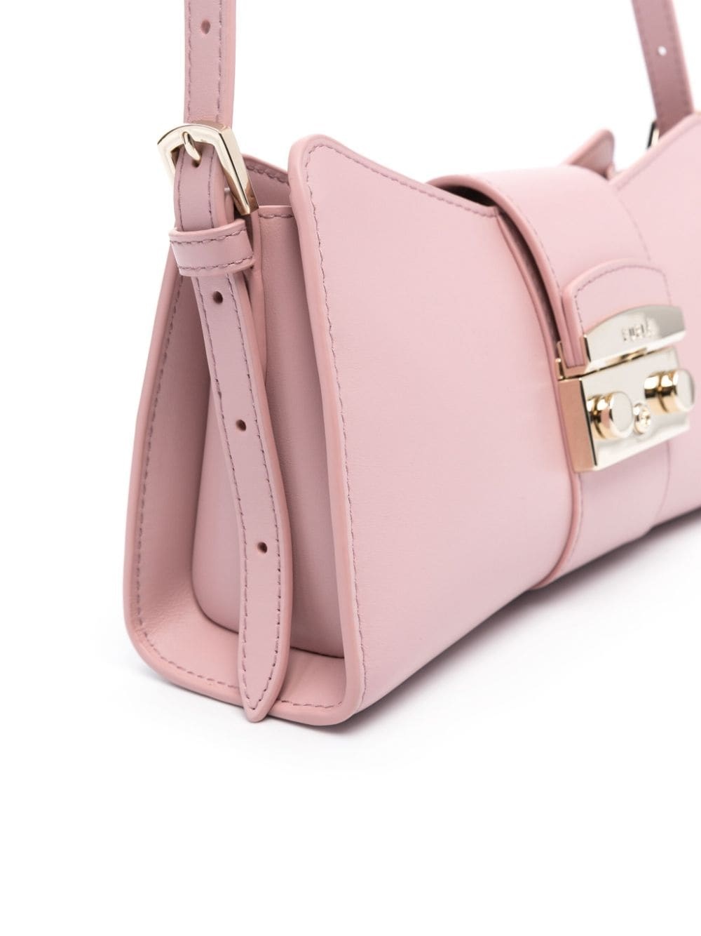 logo-engraved leather shoulder bag - 4