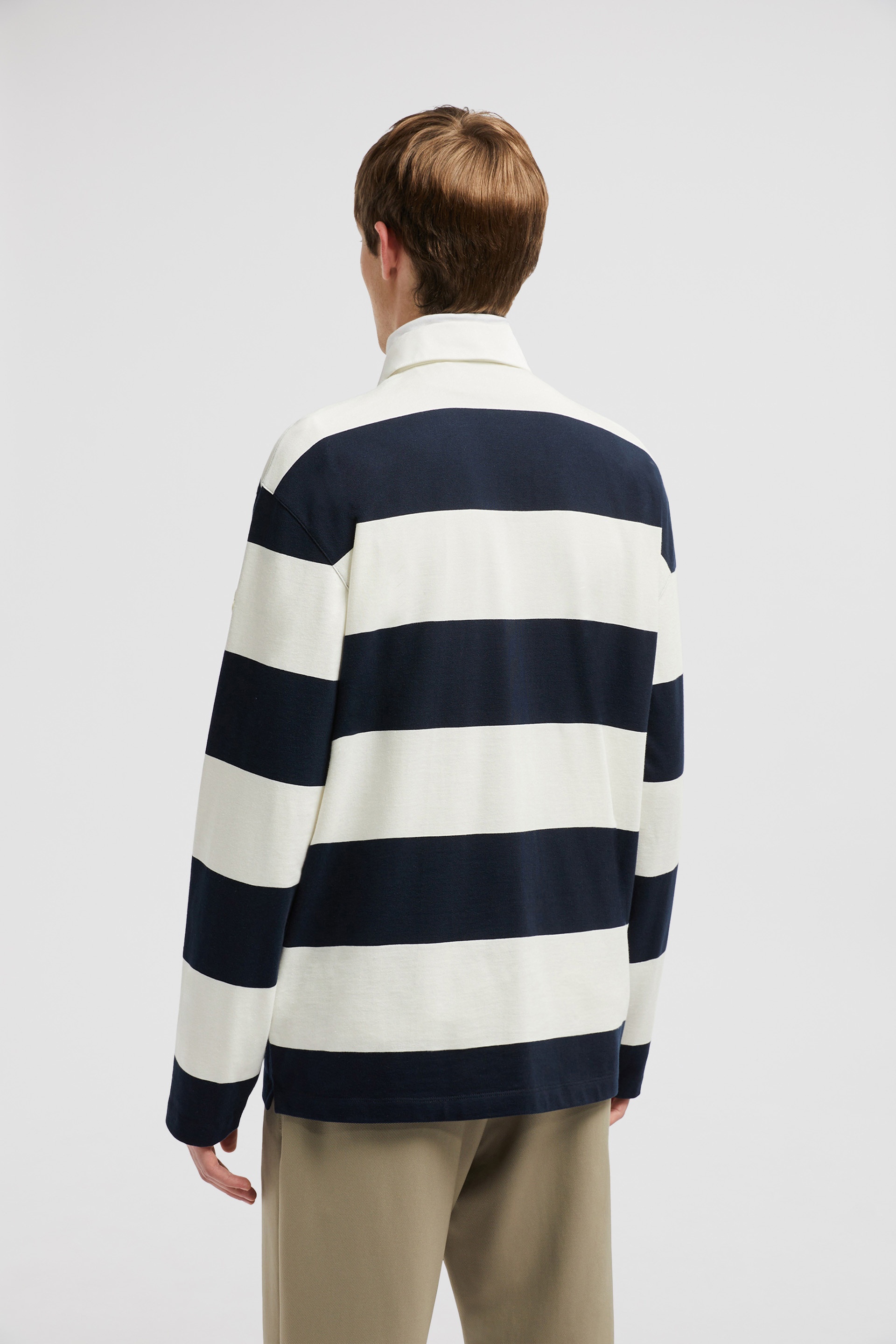 Striped Long Sleeve Polo Shirt - 5