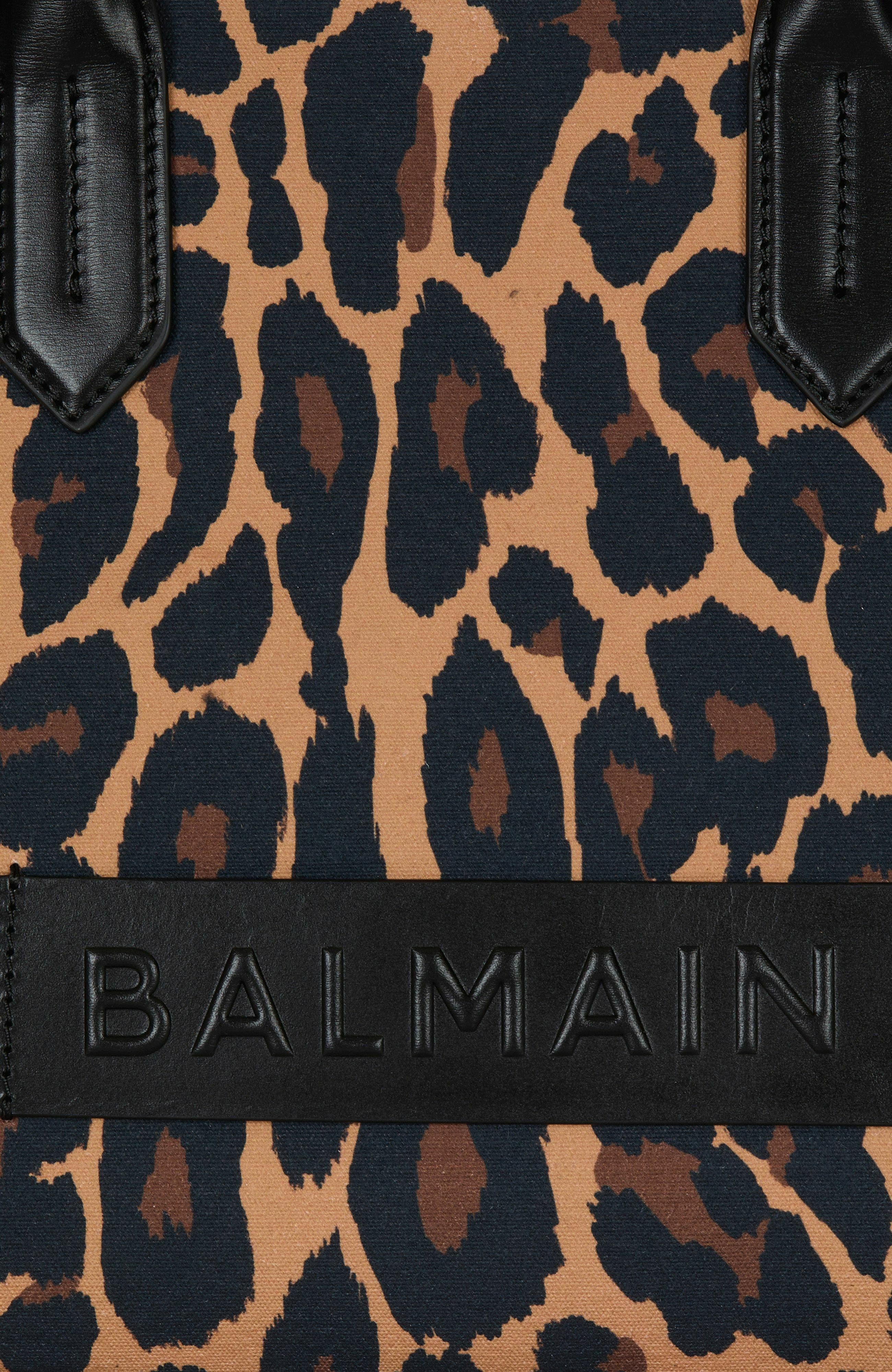 Balmain B-Army 36 leopard print tote bag in Brown at Nordstrom - 7