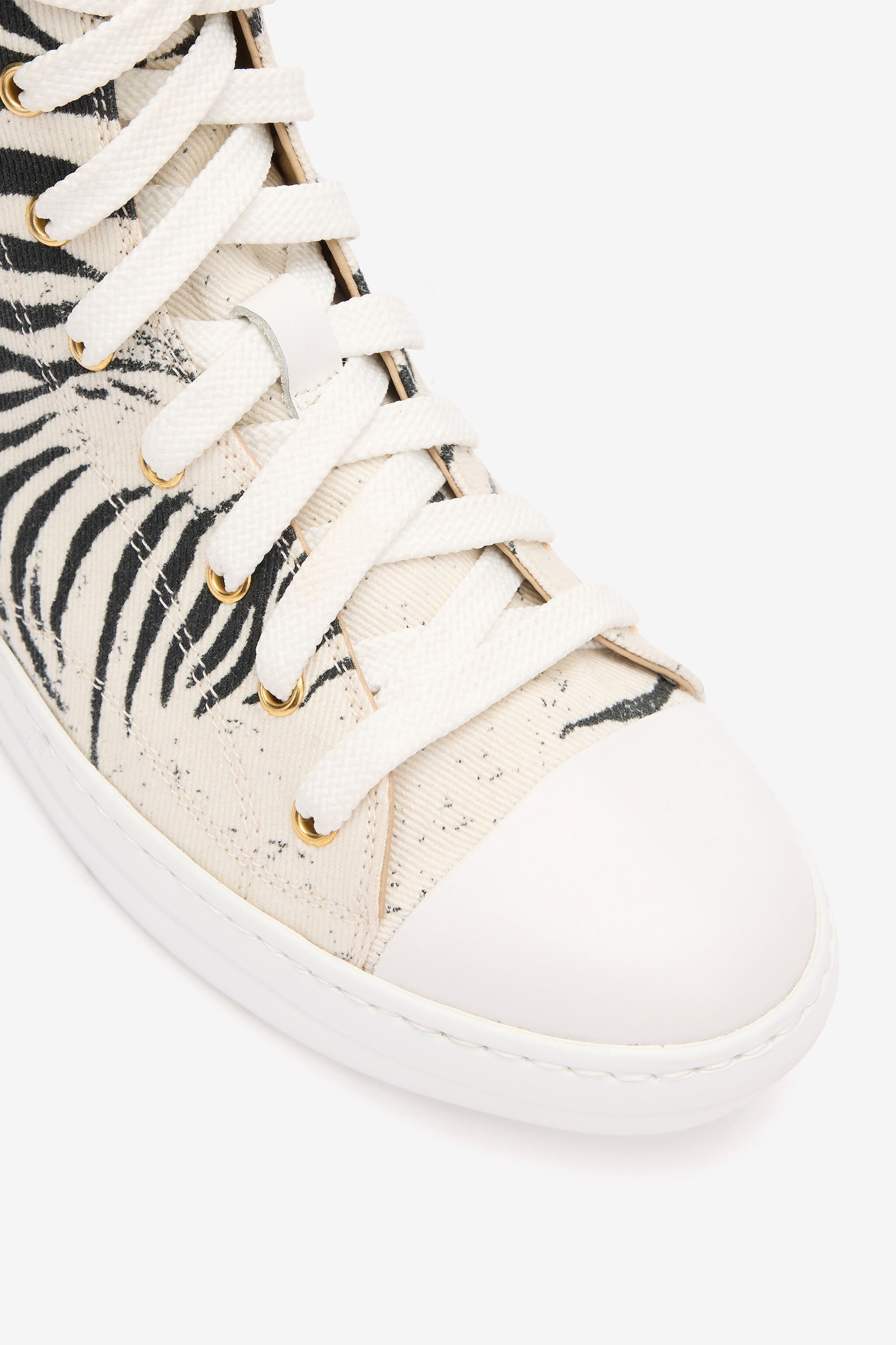 High-Top Sneakers With Zebra Print - 5