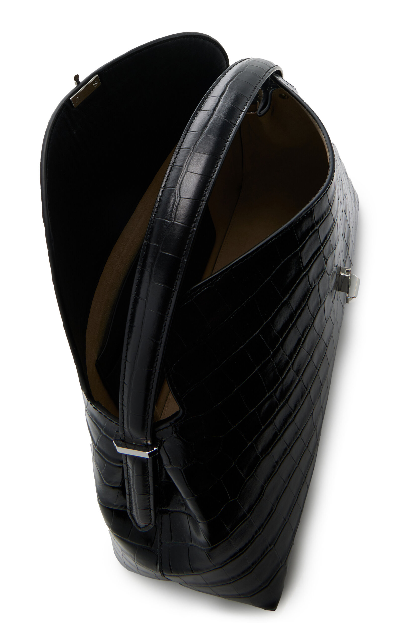 T-Lock Croc-Effect Leather Top Handle Bag black - 6