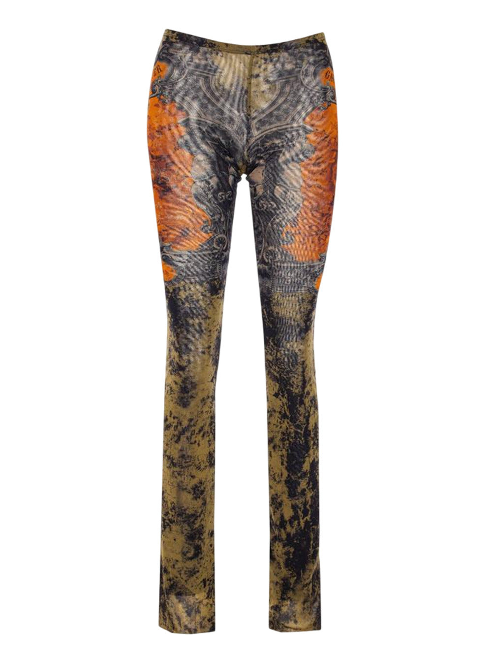 Jean Paul Gaultier Women Stretchy, Straight-Leg Flared Pants With Graphic Print - 1