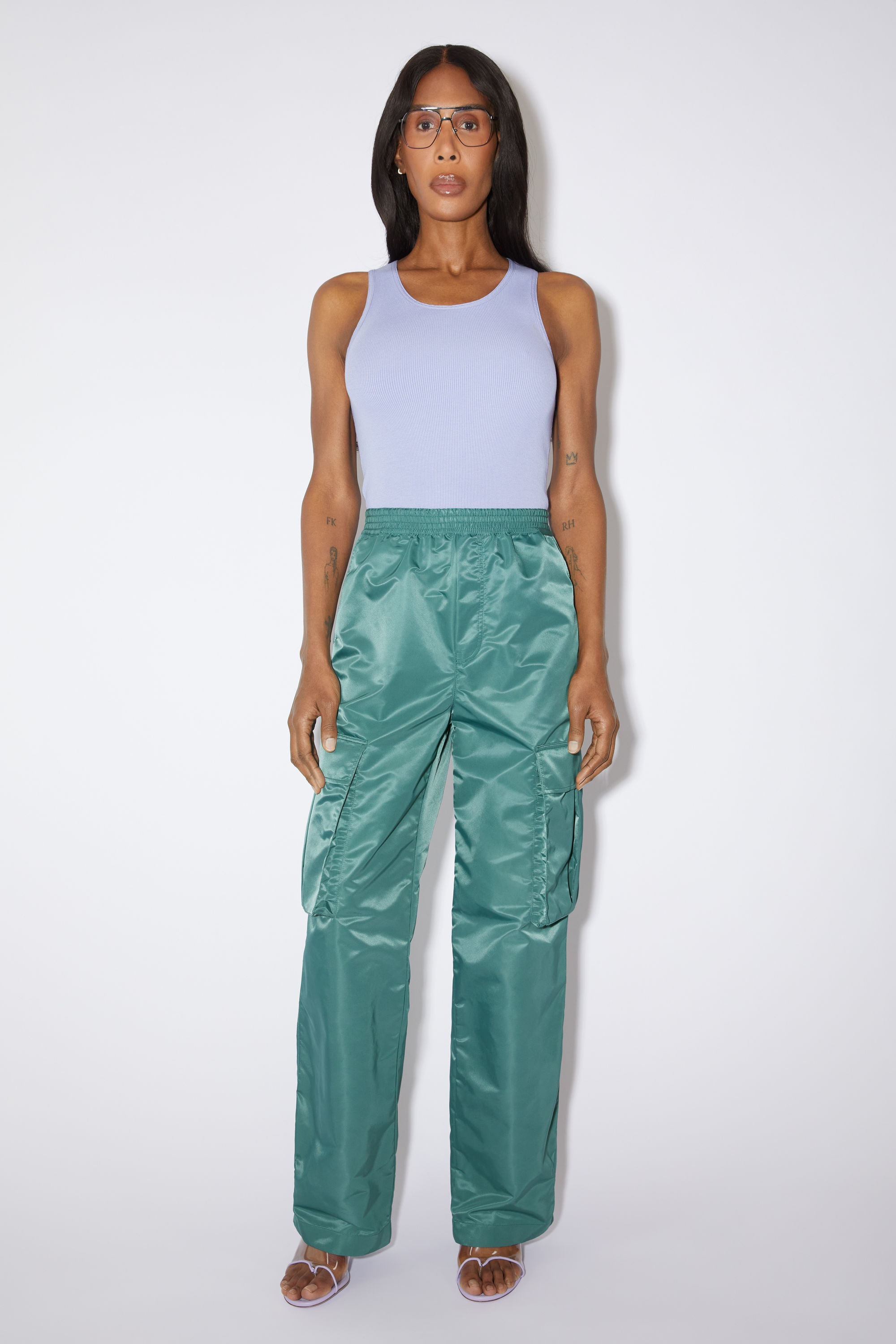 Cargo nylon trousers - Pine green - 2