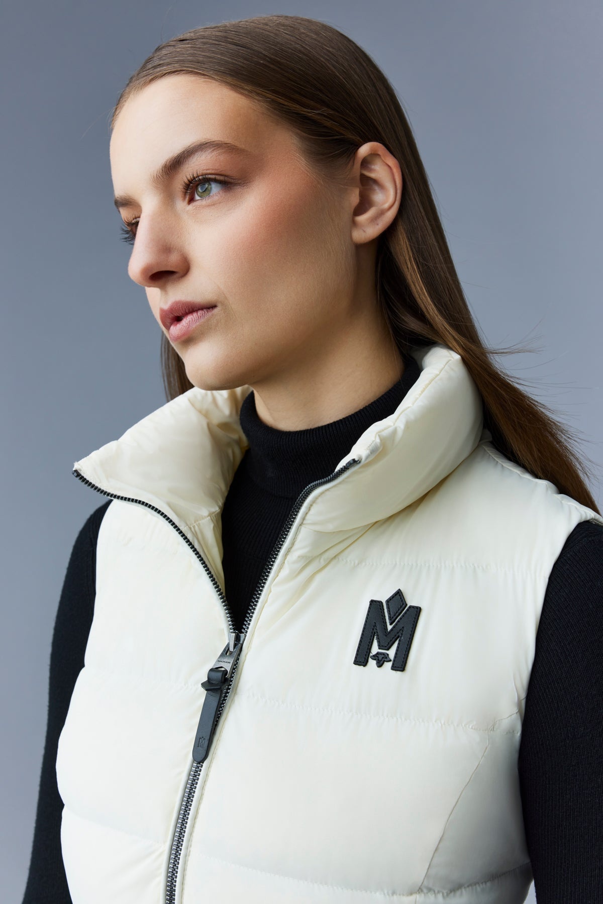 GISELA Stretch light down vest with stand collar - 5