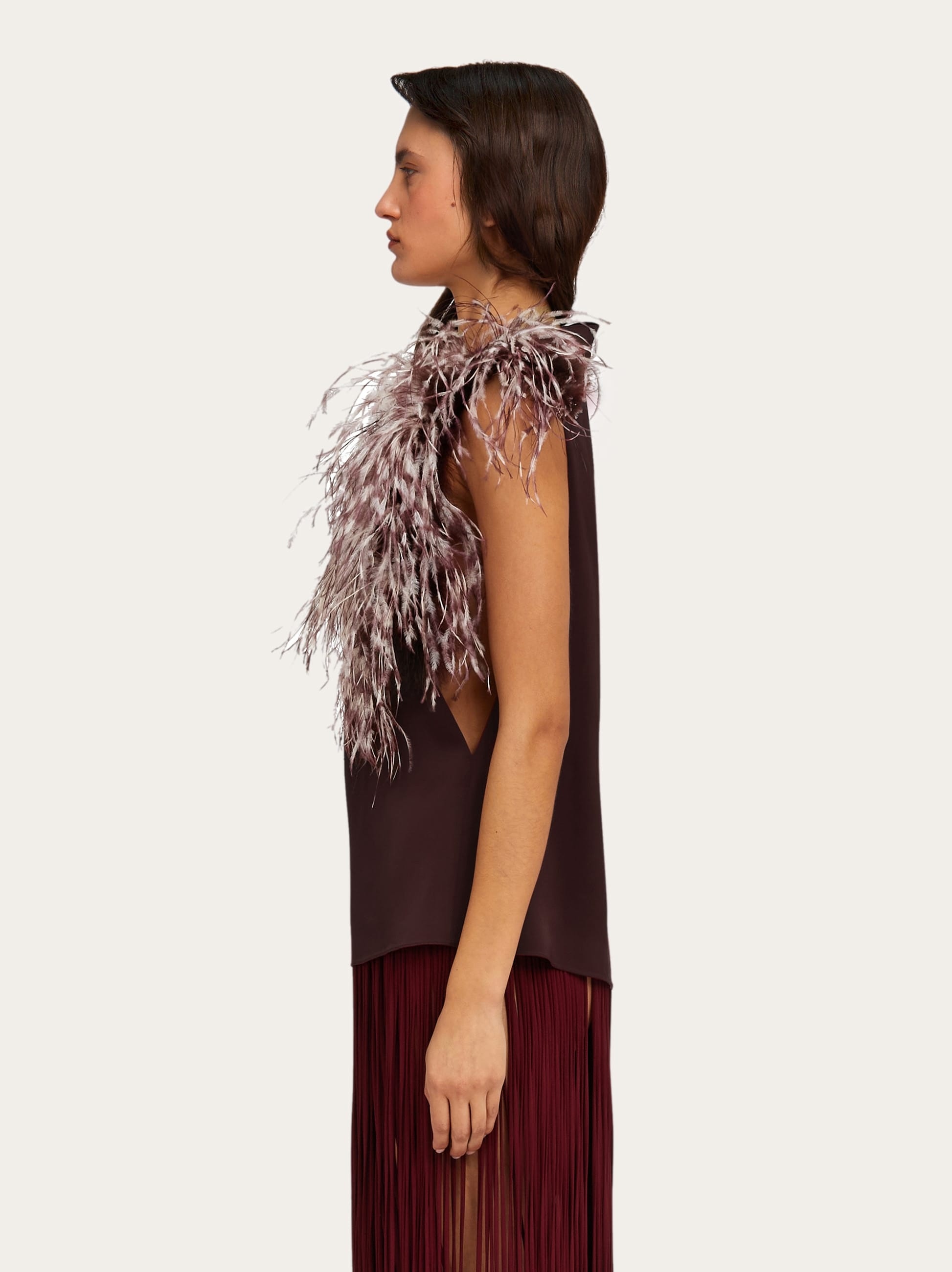 Asymmetric top with feather bouquet - 3