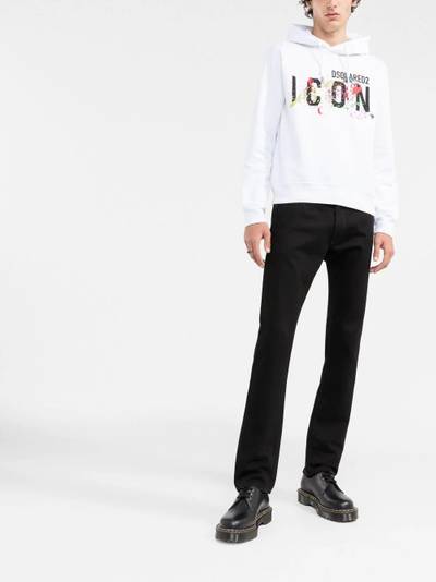 DSQUARED2 logo-print long-sleeve hoodie outlook