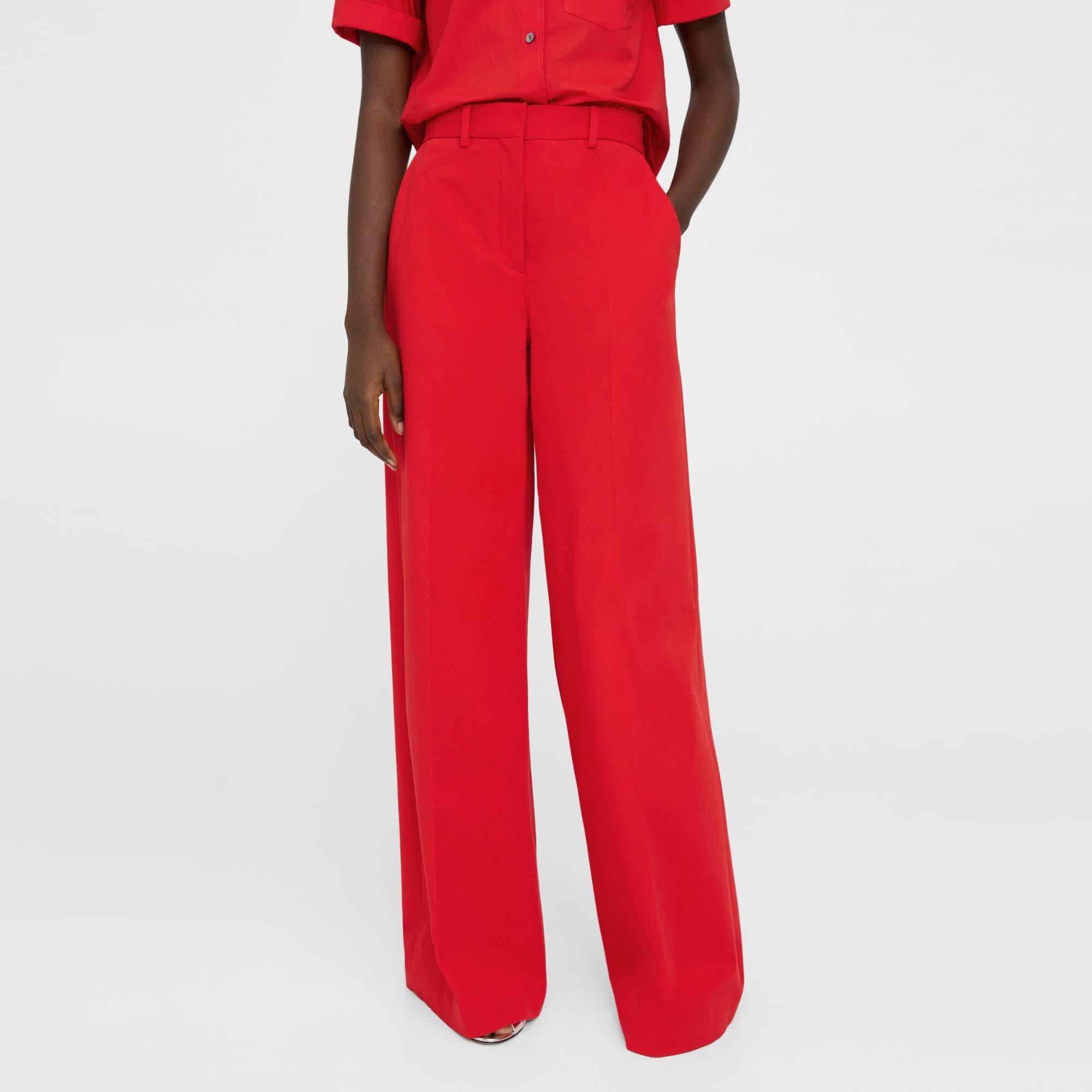 High-Waist Wide-Leg Pant in Stretch Cotton Twill - 3