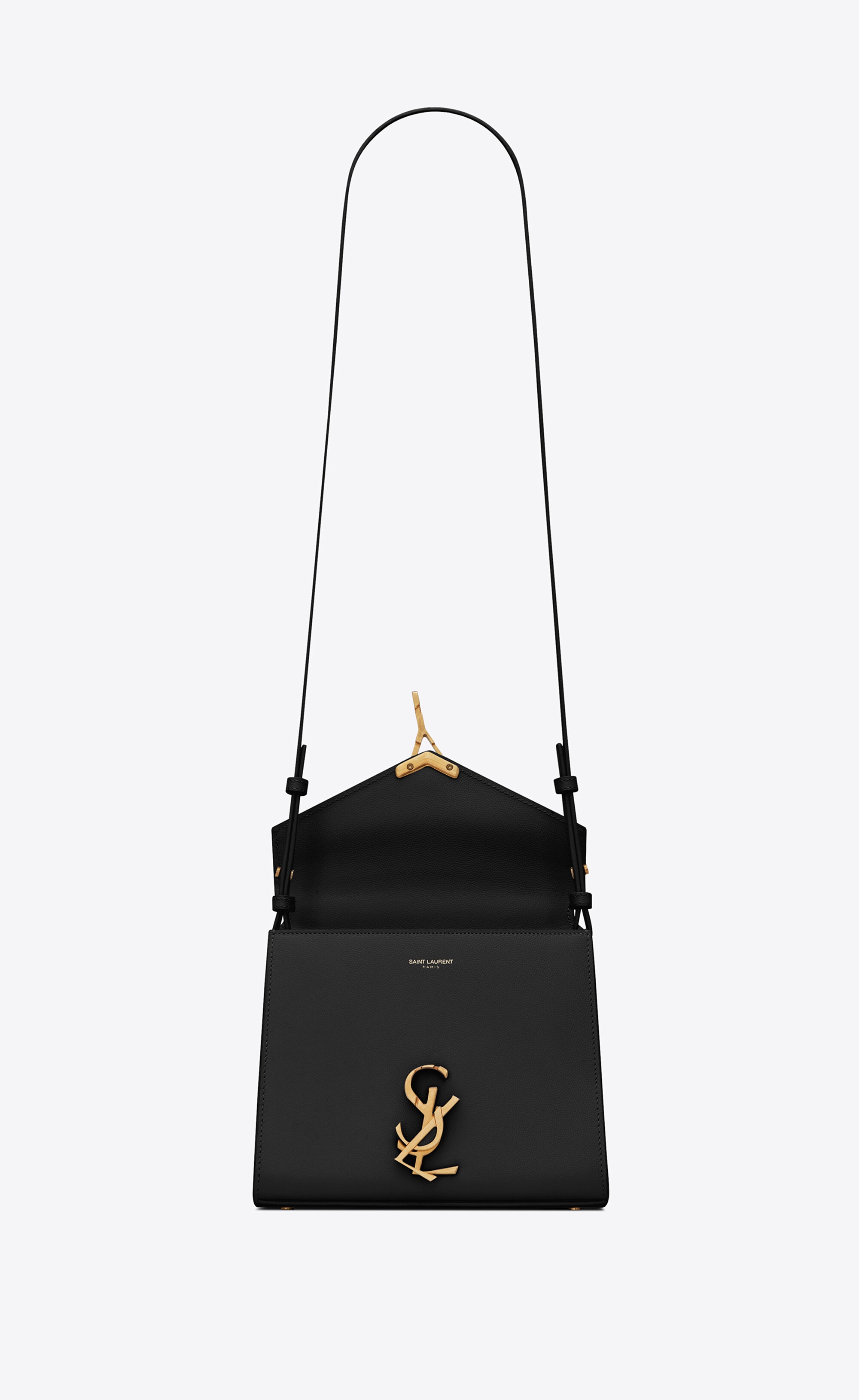 cassandra mini top handle bag in grain de poudre embossed leather - 6