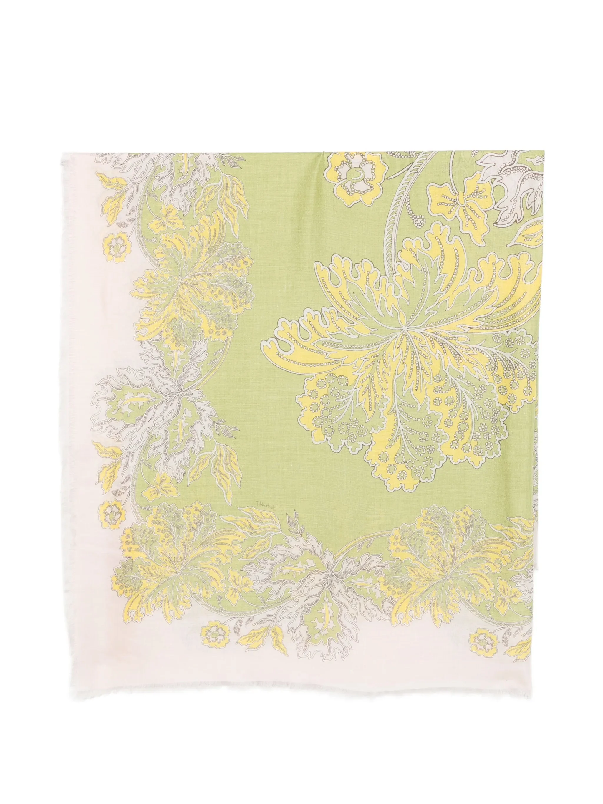 La Doublej Floral-print Frayed-edge Scarf - 1