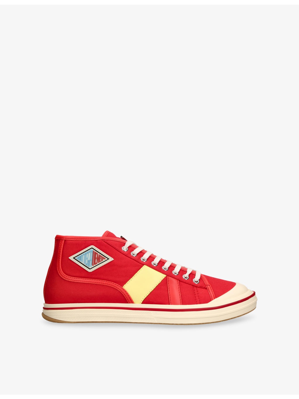Eliot Canvas and Leather Mid-Top Trainers - 1