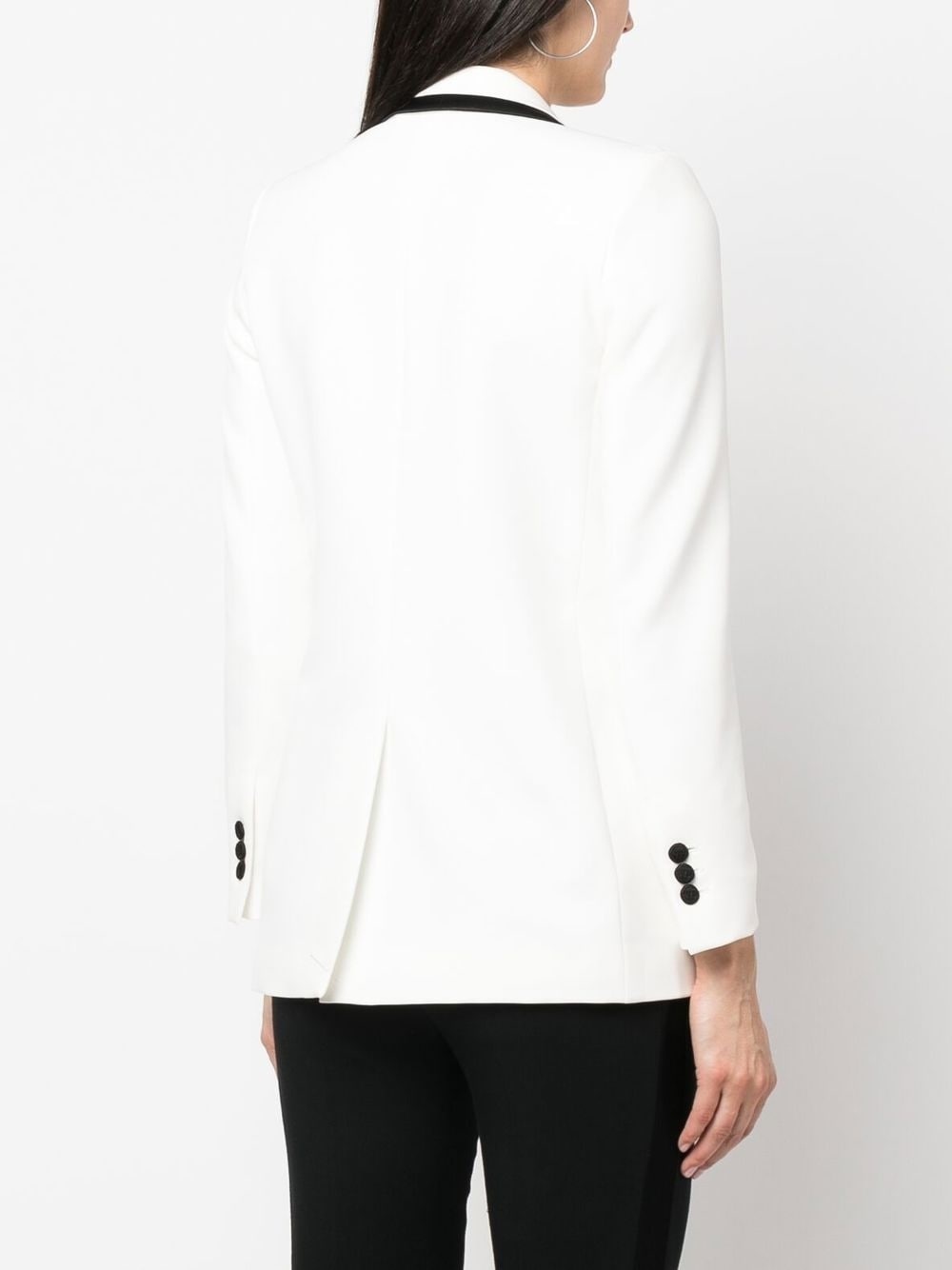 contrasting-trim detail blazer - 4