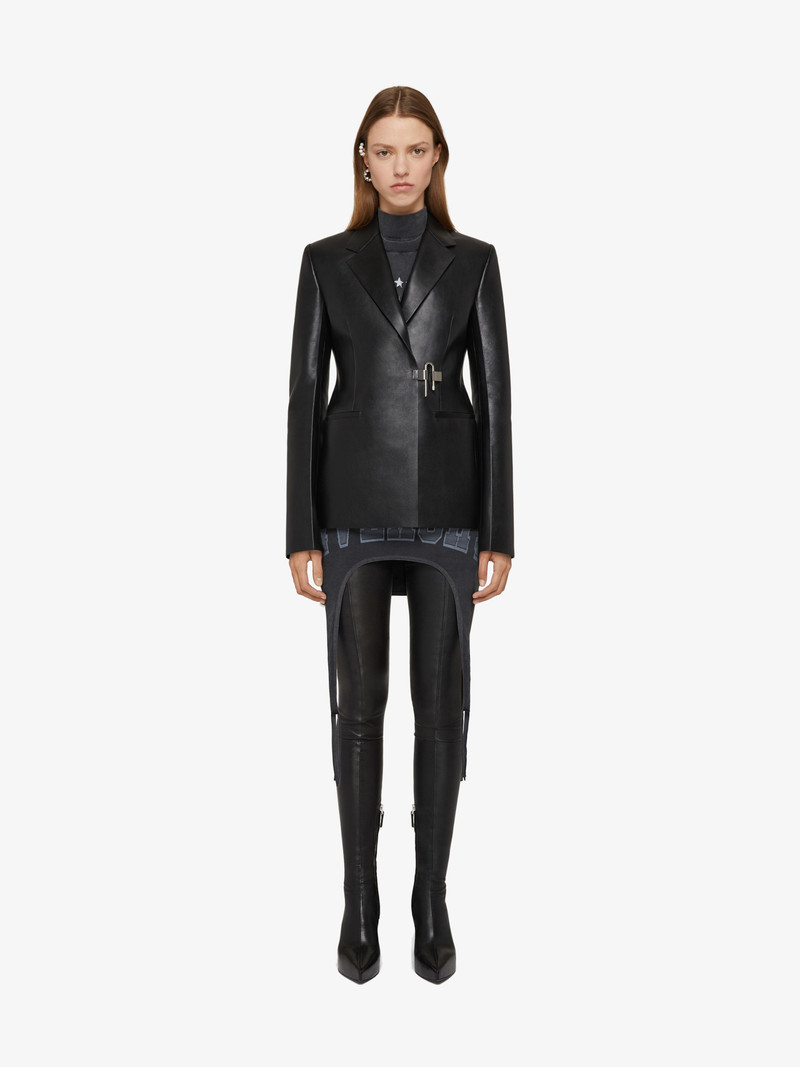 Givenchy SLIM FIT JACKET IN LEATHER WITH U-LOCK BUCKLE outlook