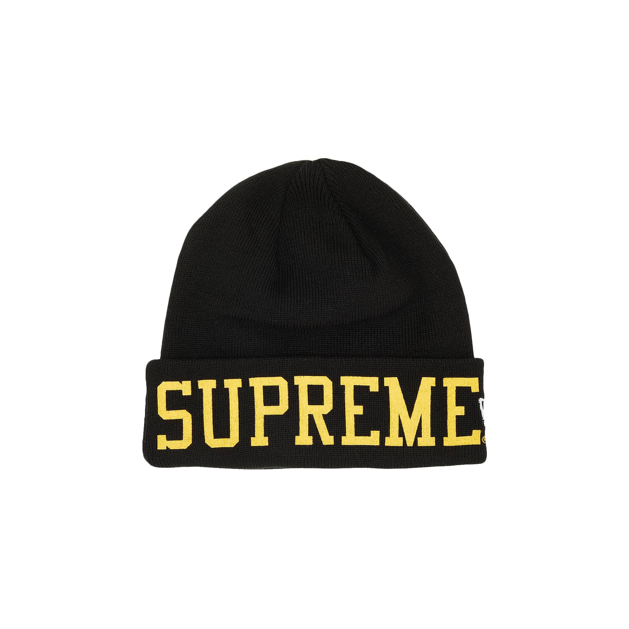 Supreme x New Era Varsity Beanie 'Black' - 1