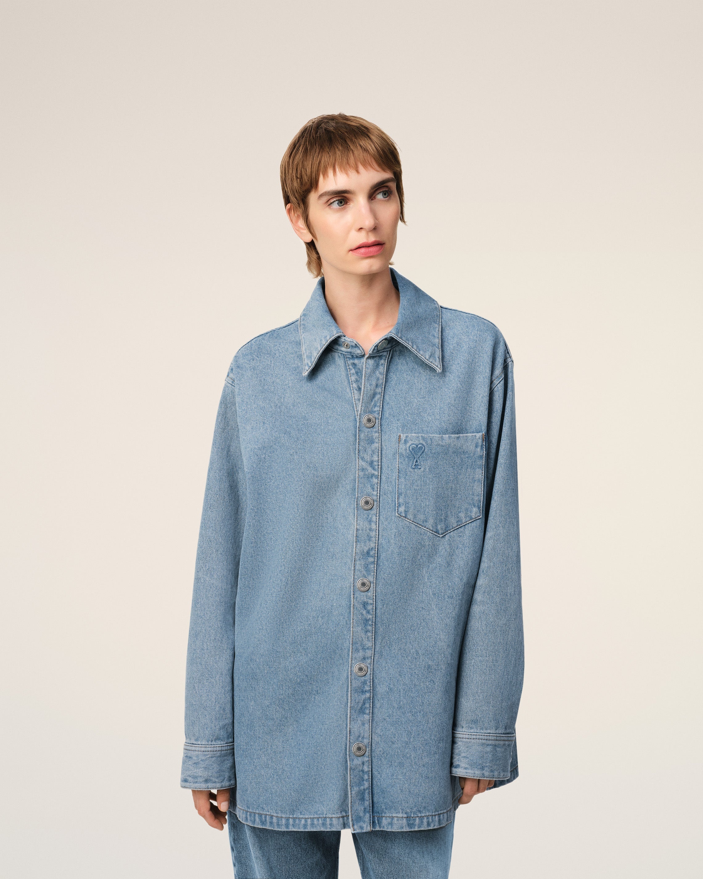 BLUE COTTON AMI DE COEUR OVERSHIRT - 3