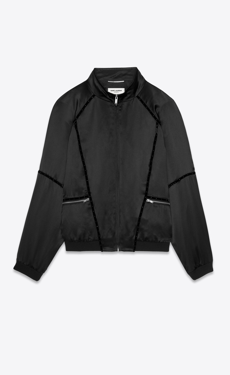 80s teddy jacket in silk satin - 1