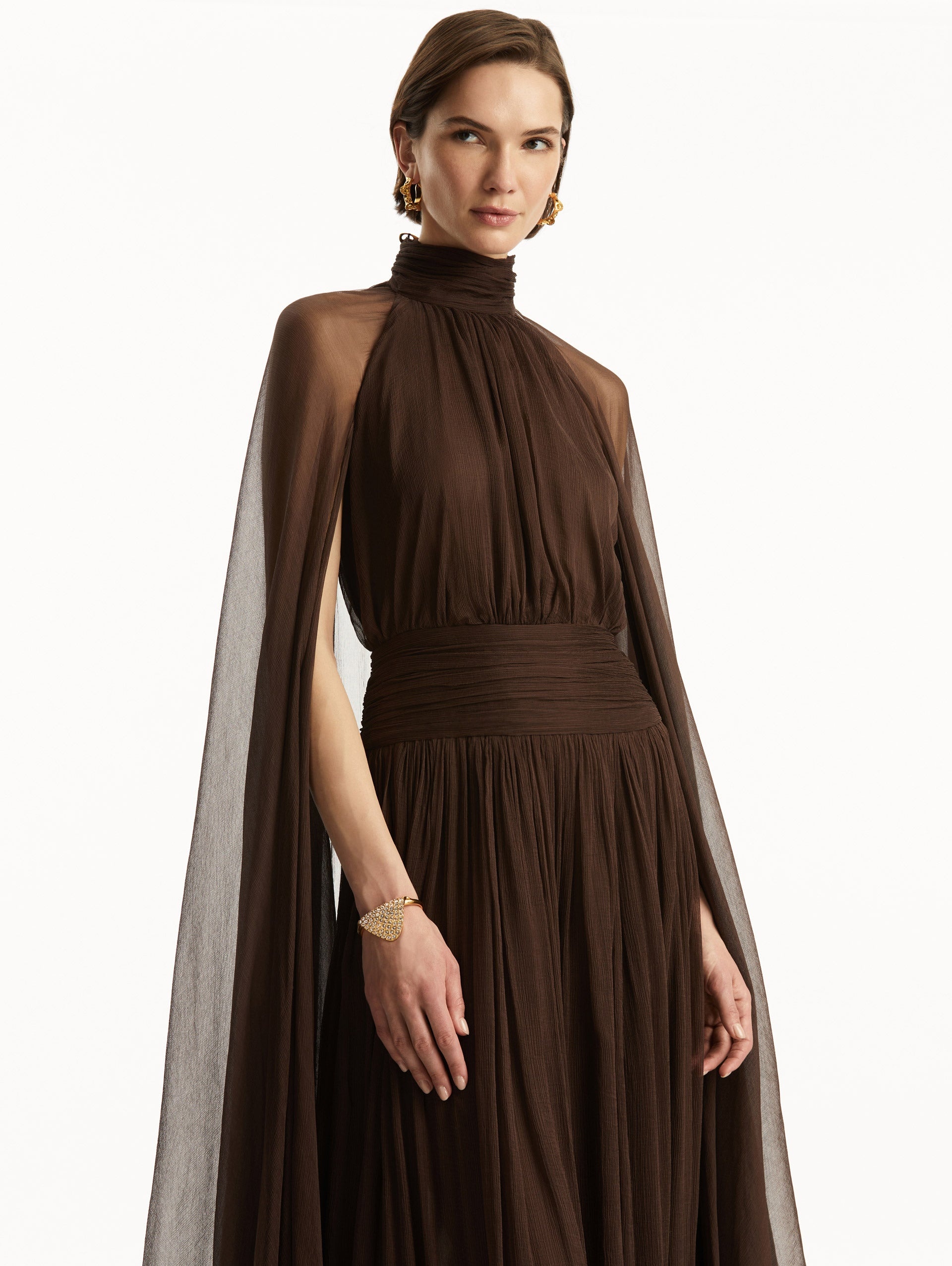 BUTTERFLY-DETAILED CHIFFON CAFTAN - 5
