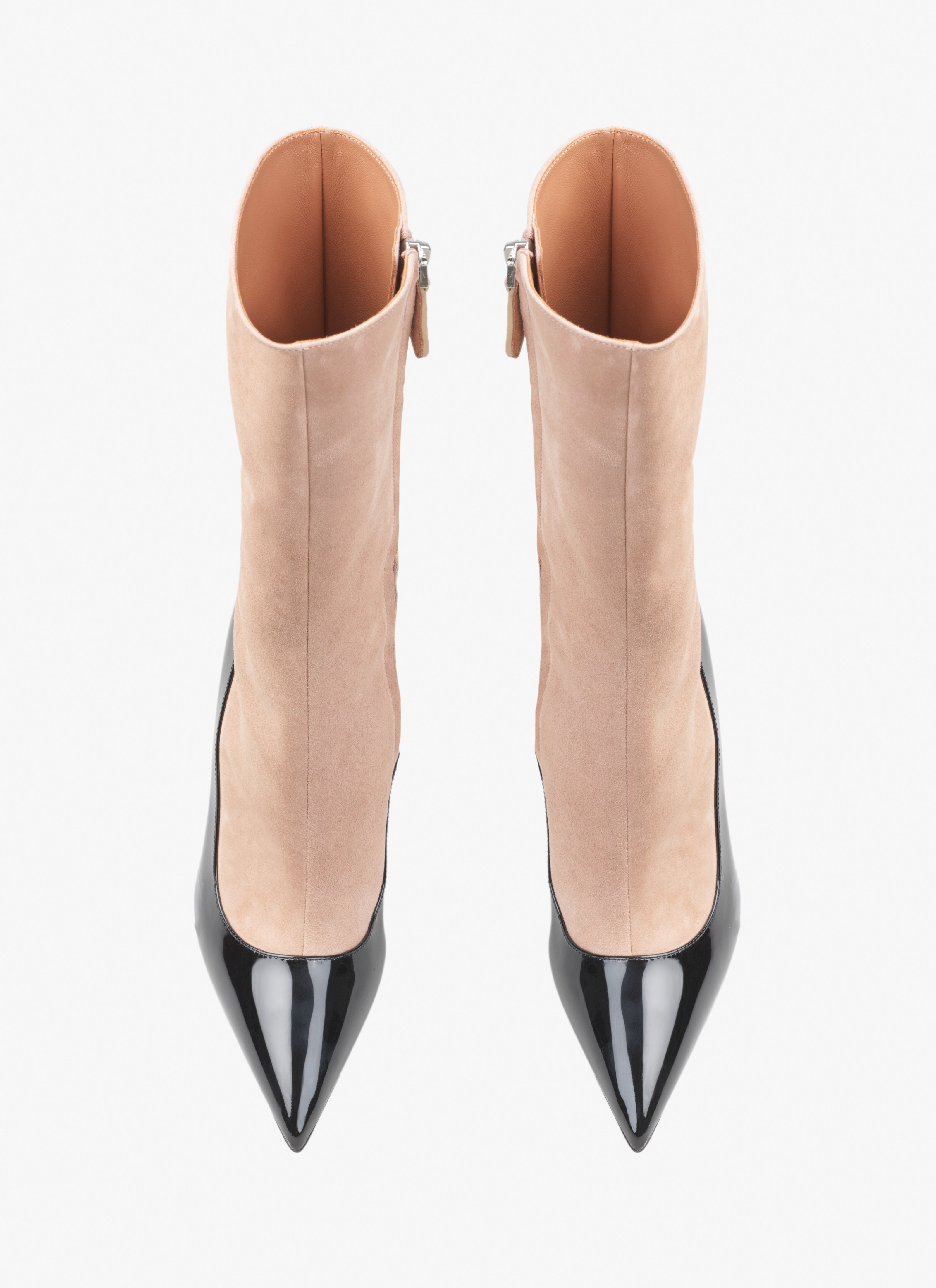 ANKLE BOOTS IN SUEDE GOATSKIN AND PATENT CALFSKIN - 2