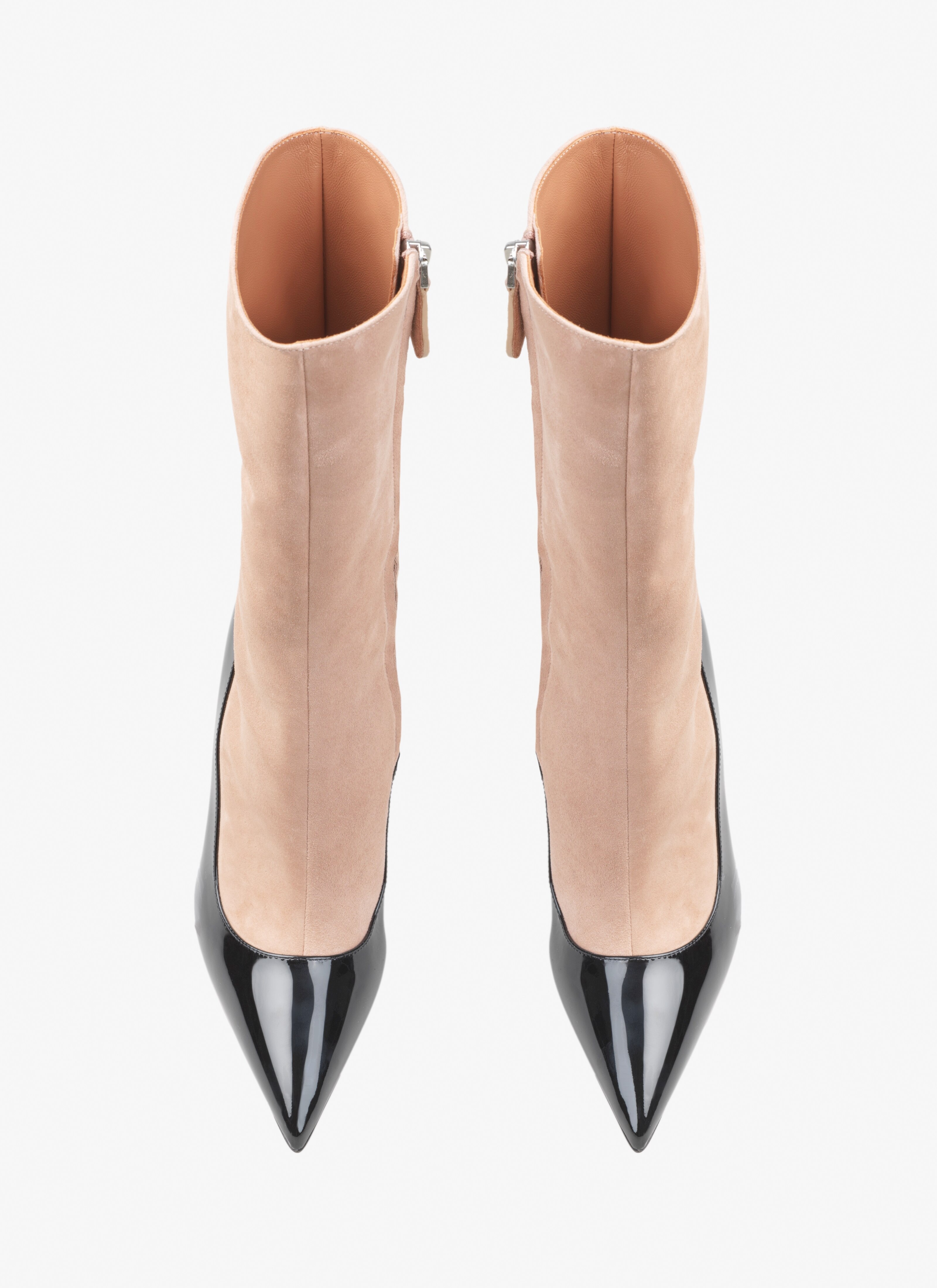 ANKLE BOOTS IN SUEDE GOATSKIN AND PATENT CALFSKIN - 2