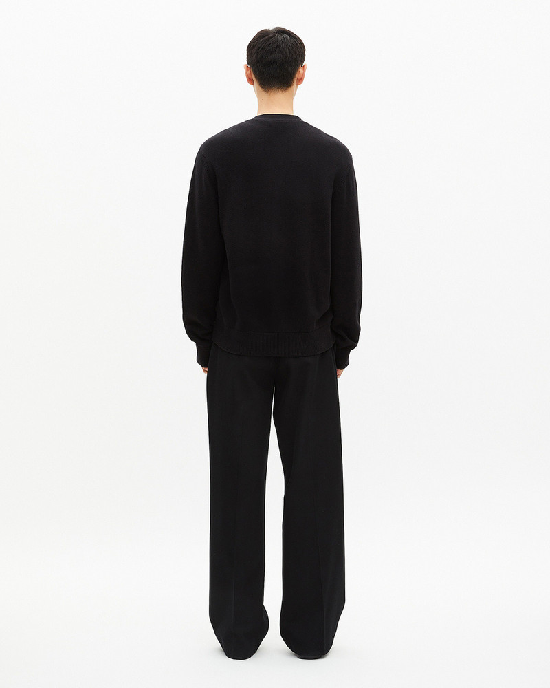 TWO-MATERIAL BUTTON-DOWN CARDIGAN WITH BLACK LEATHER 3