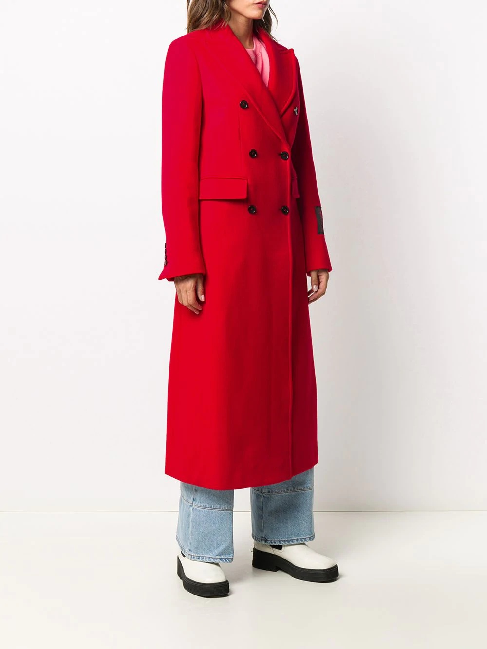 double-breasted midi coat - 3