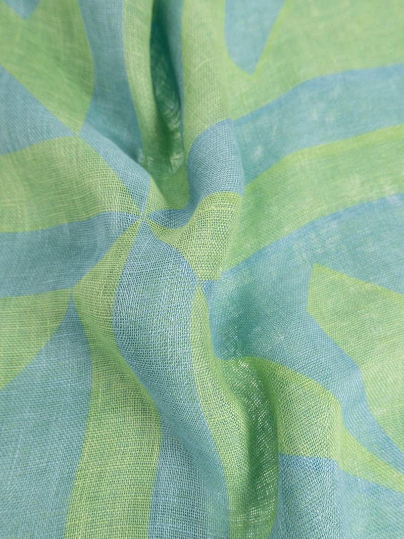 geometric-print linen scarf 3