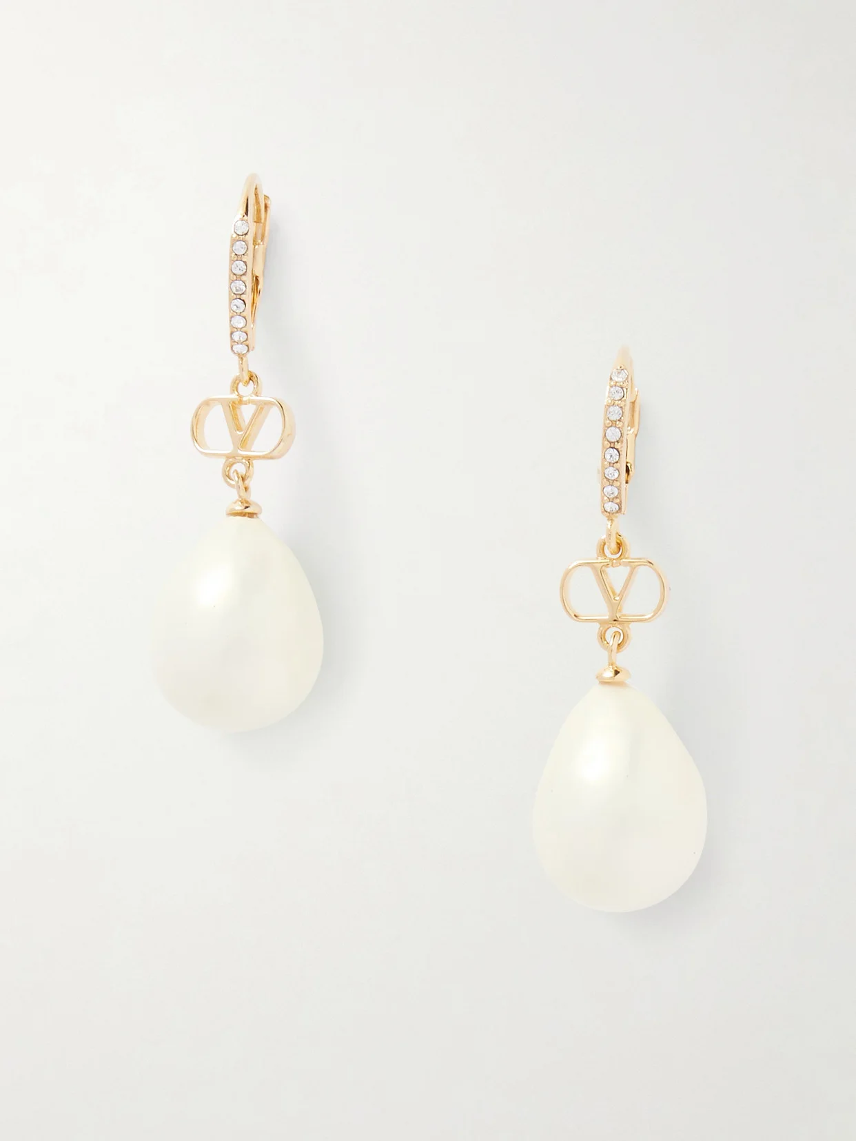 Vlogo Gold-tone Crystal And Faux-pearl Earrings - 1
