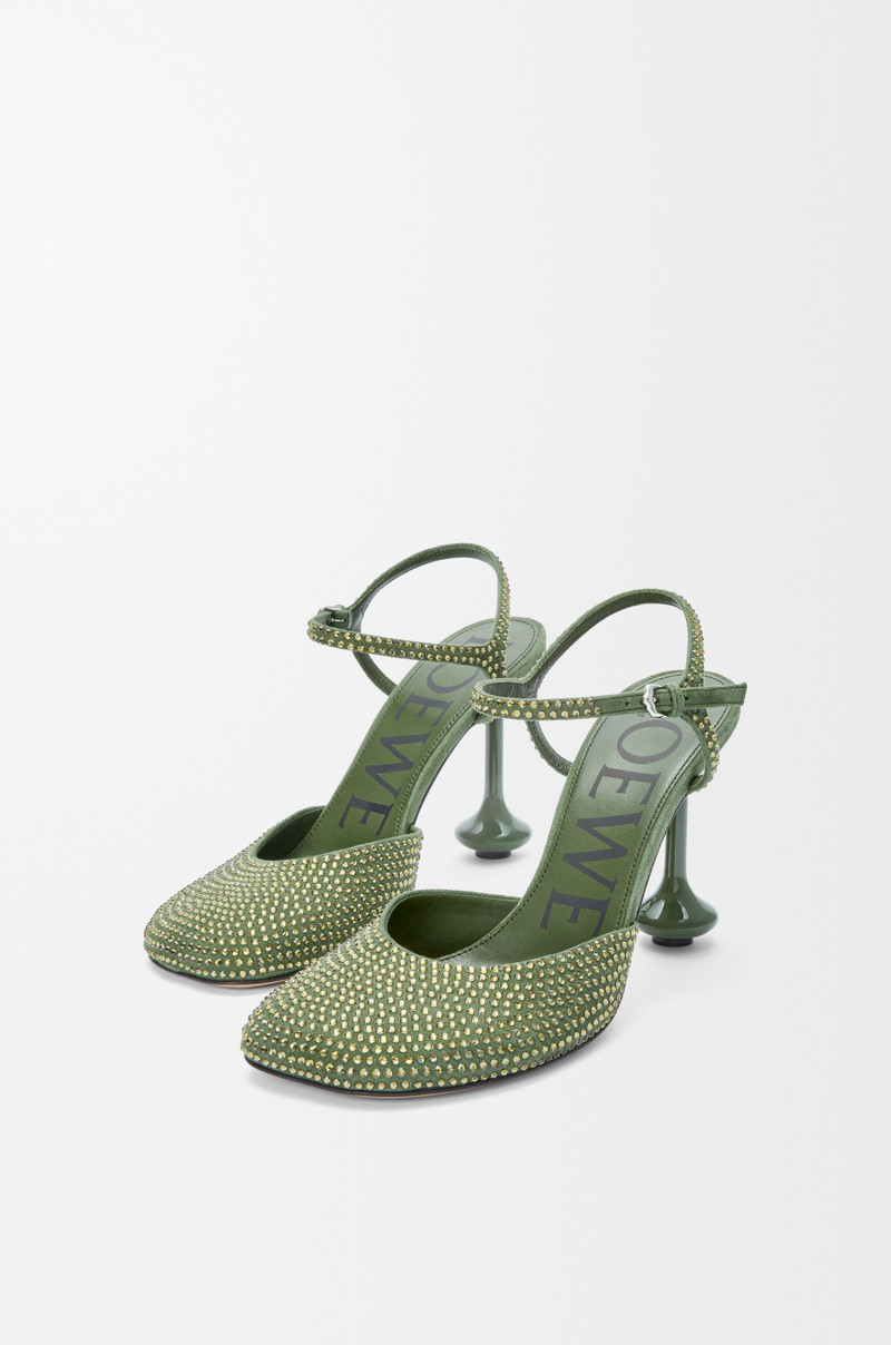 Toy ankle strap pump in rhinestone-embellished suede 3