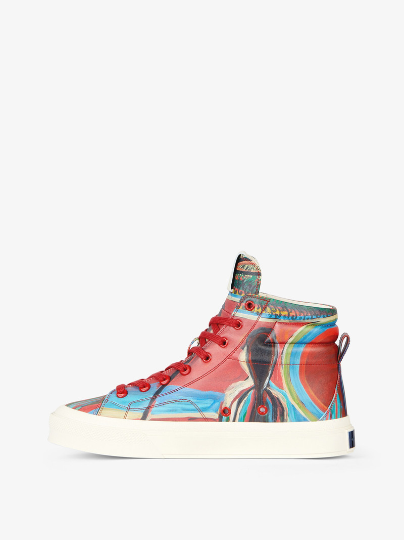 Givenchy CITY HIGH TOP SNEAKERS IN REAPER PRINT LEATHER outlook