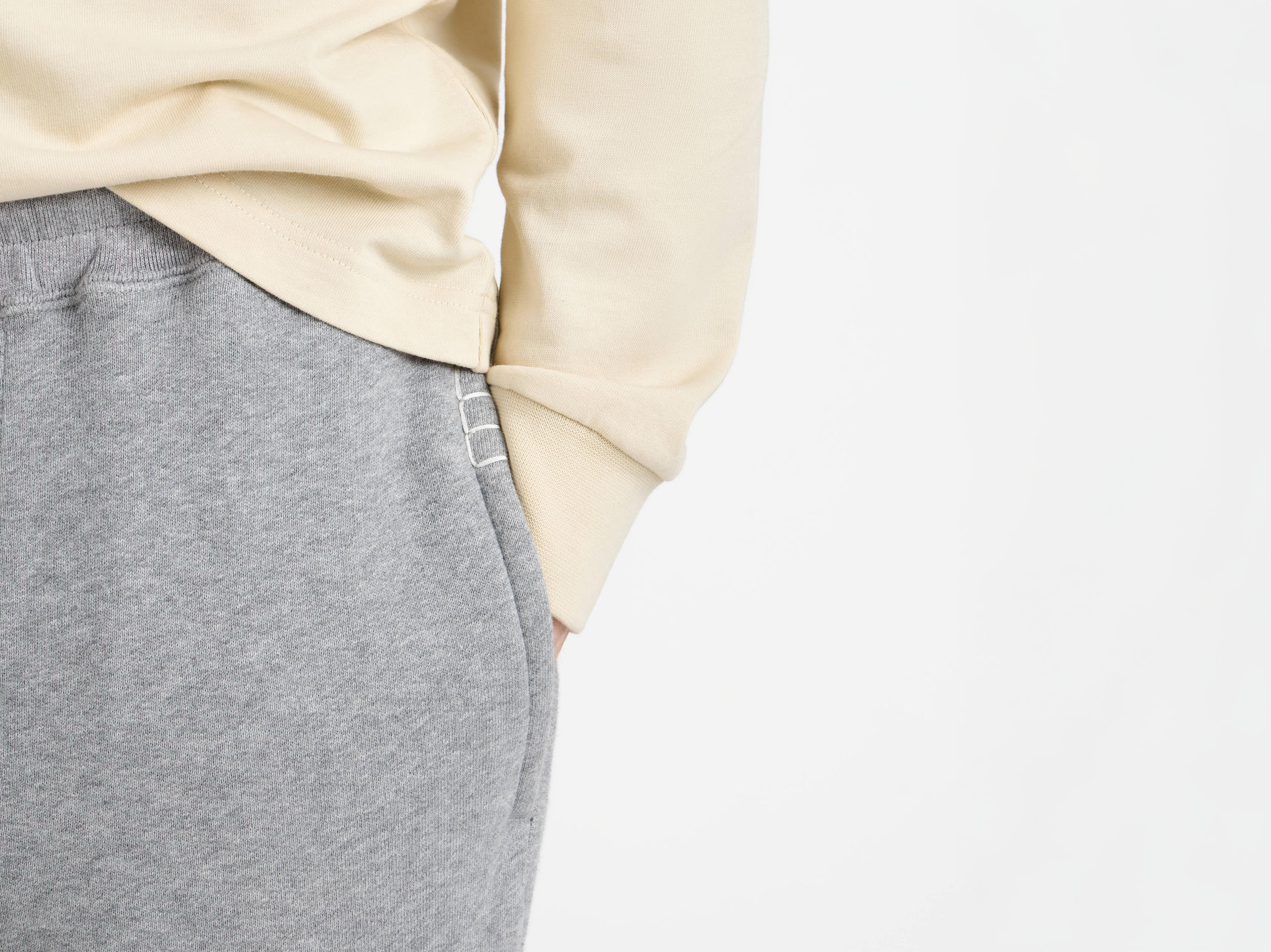 CUFFED SWEATPANTS IN MID GREY MELANGE - 7