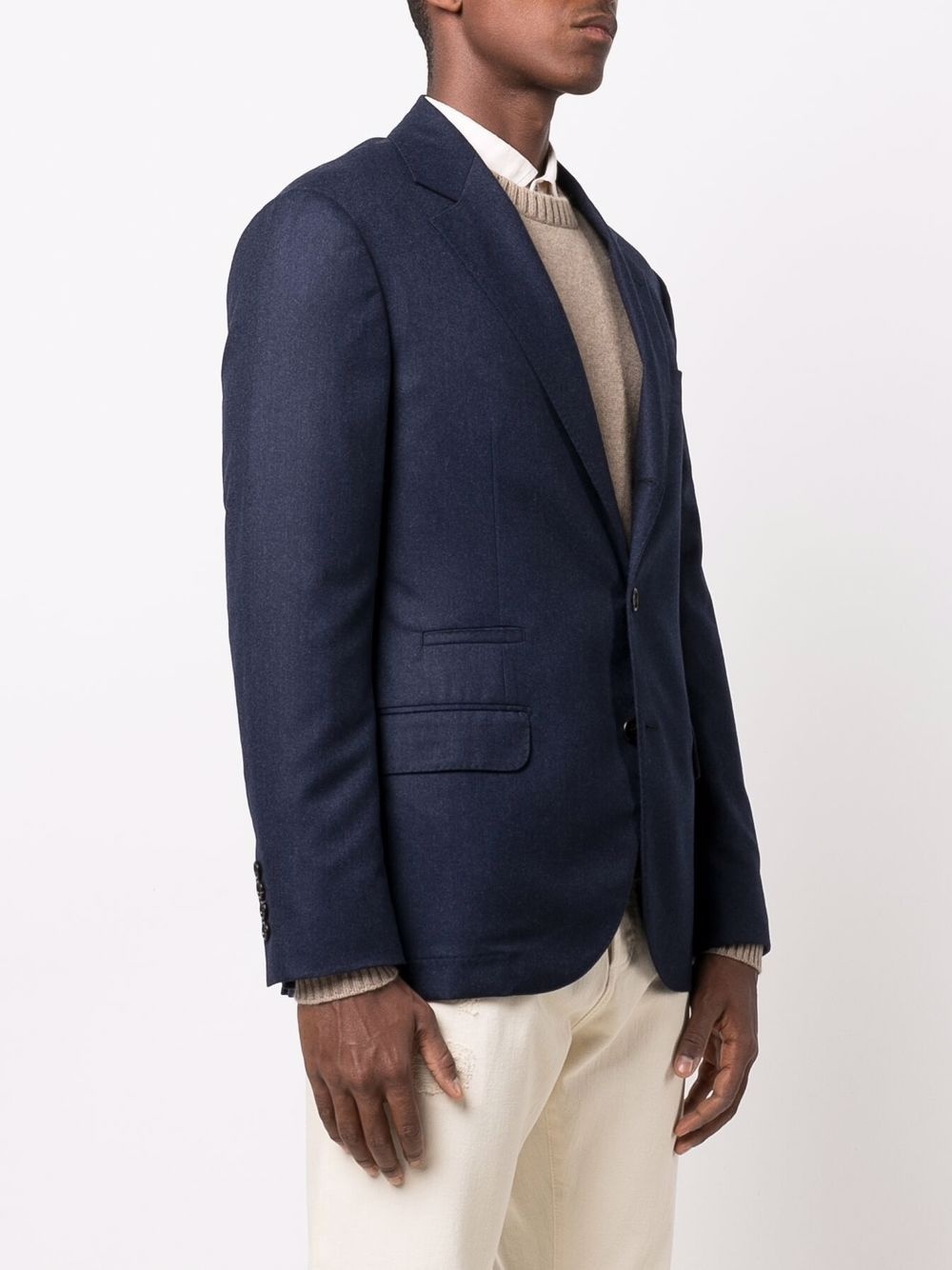 notched-lapel single-breasted blazer - 3