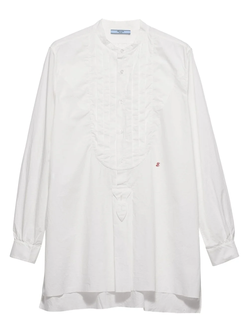 logo-embroidered cotton shirt - 1