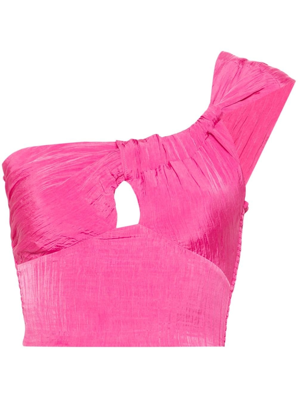 crinkled one-shoulder crop top - 1