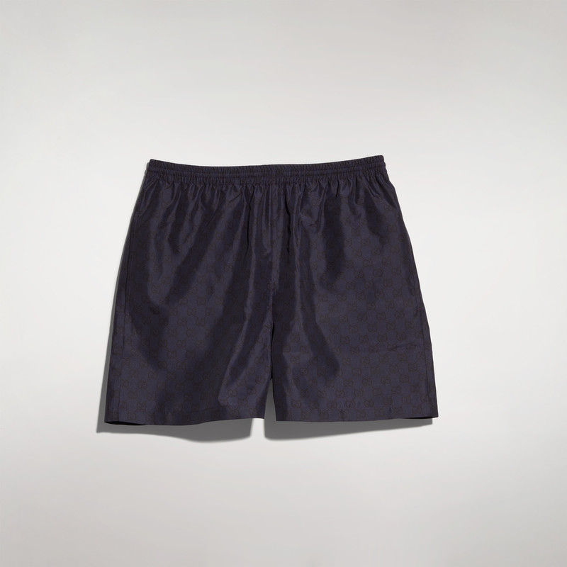 Printed polyester poplin swim shorts - 1